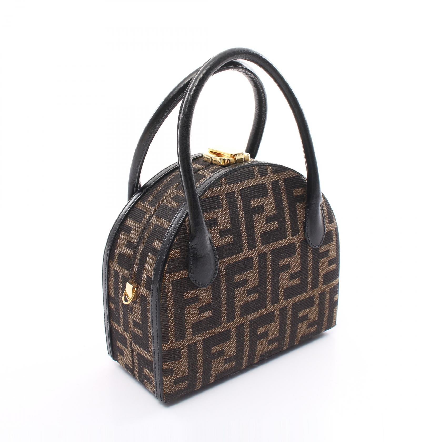 Fendi Zucca Canvas Leather Handbag