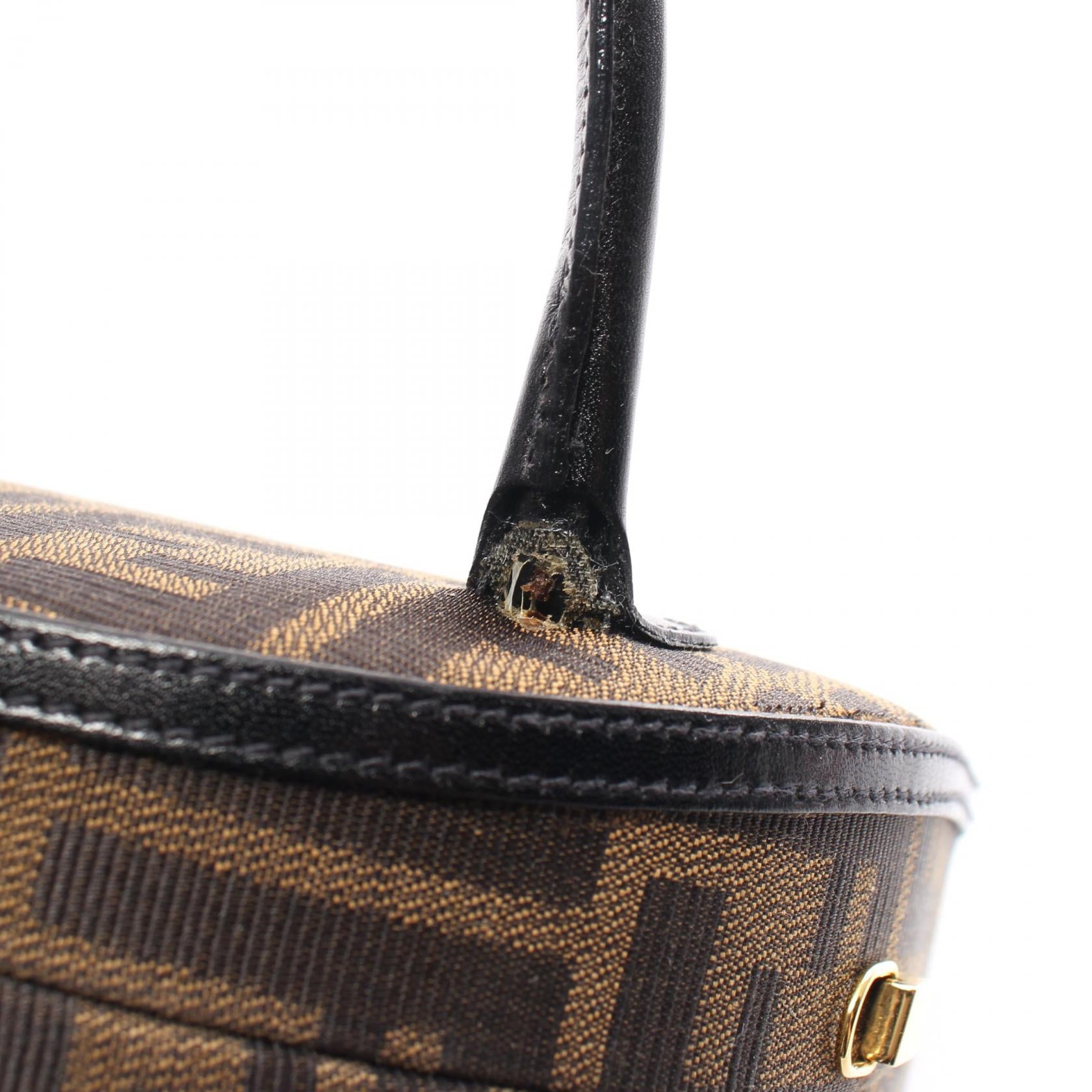 Fendi Zucca Canvas Leather Handbag