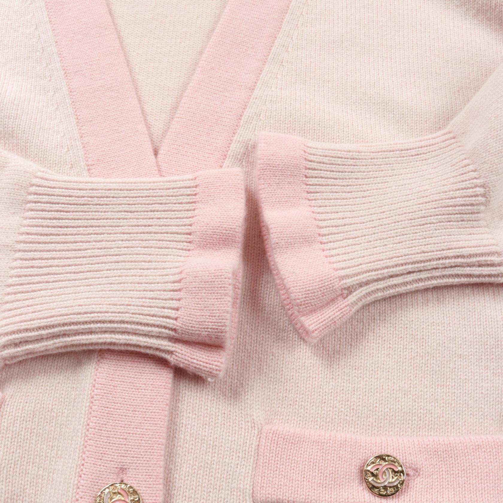 Chanel Cashmere Cardigan Pink