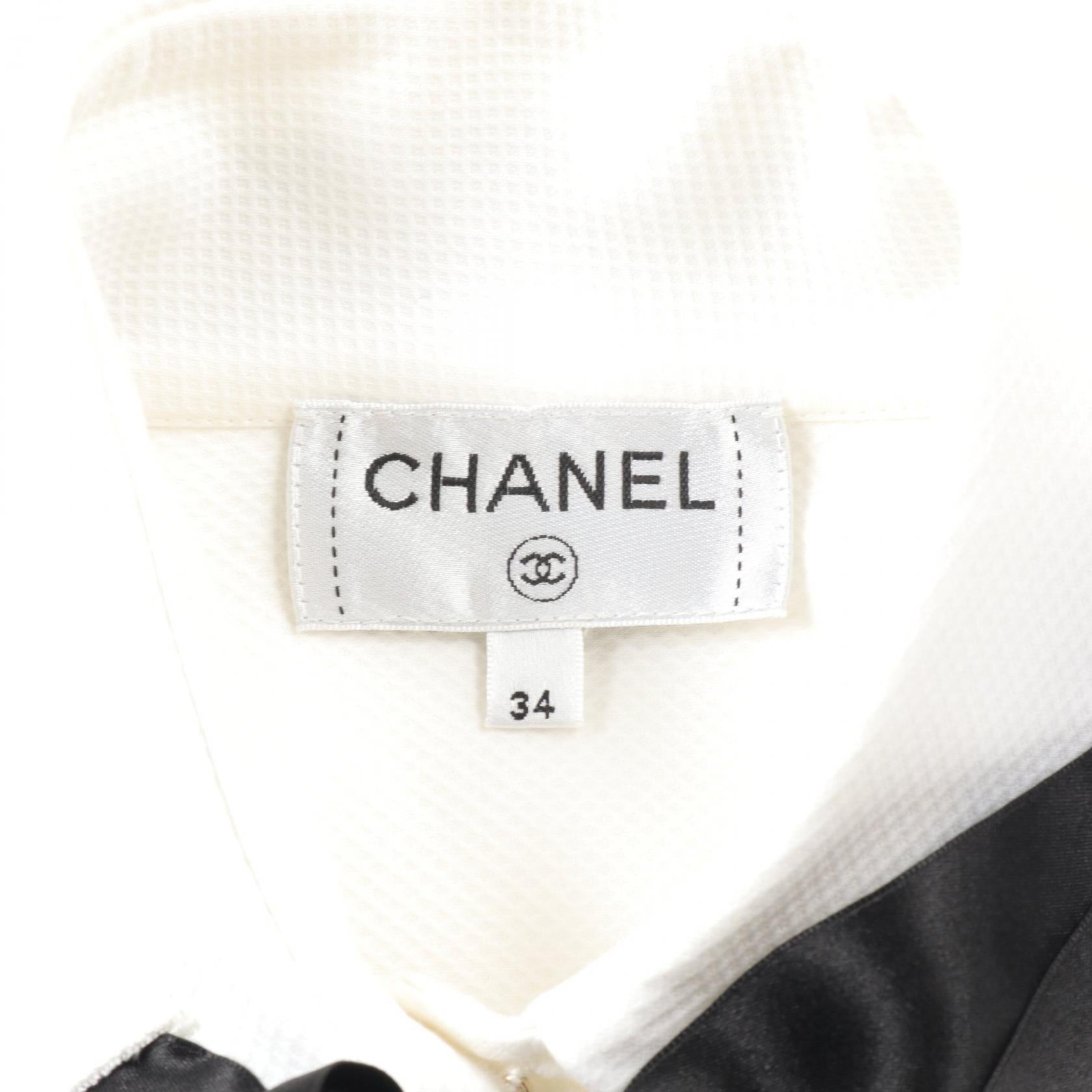 Chanel Pearl Button Cotton Blouse