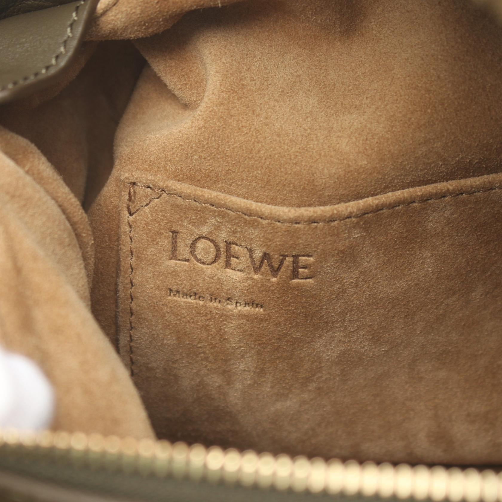 Loewe Shearling Puzzle Small Handbag Khaki