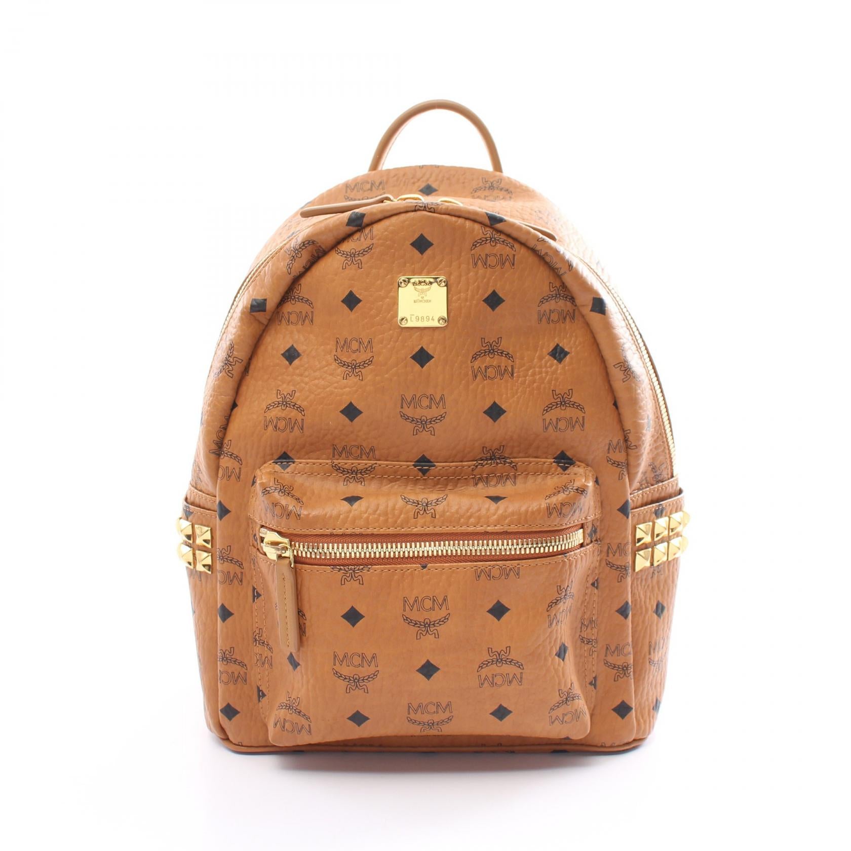 MCM Visetos Backpack PVC Coated Canvas Leather