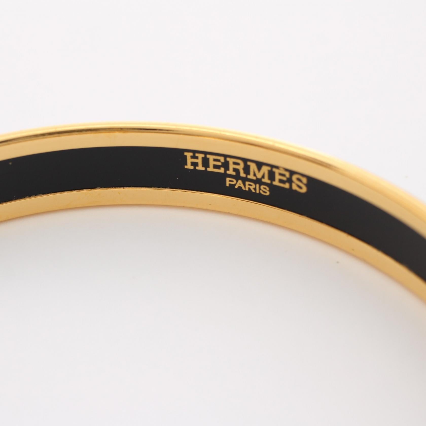 Hermes Enamel Printed Narrow Bangle Enamel Bangle in Great Condition