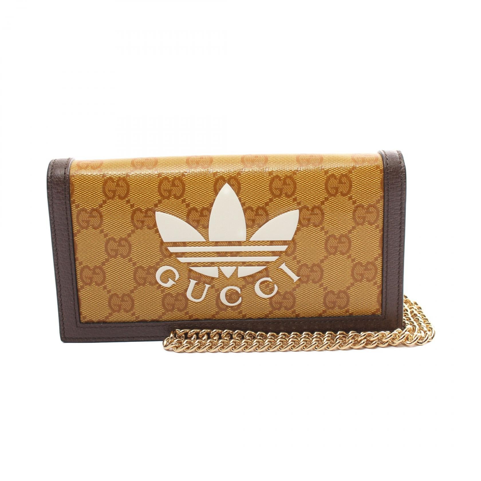 Gucci x Adidas GG Crystal Shoulder Bag Brown