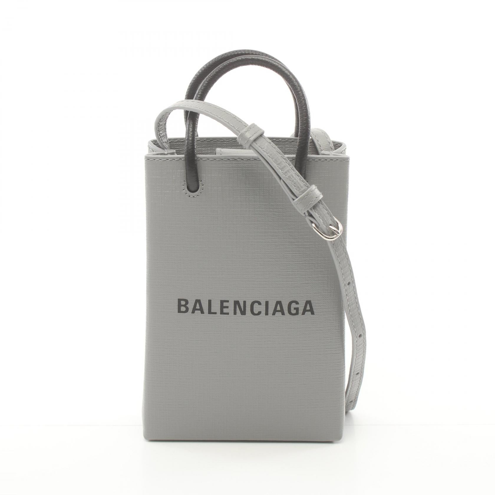 Balenciaga Shopping Phone Holder Leather Shoulder Bag 5938260AI2N in Great Condition