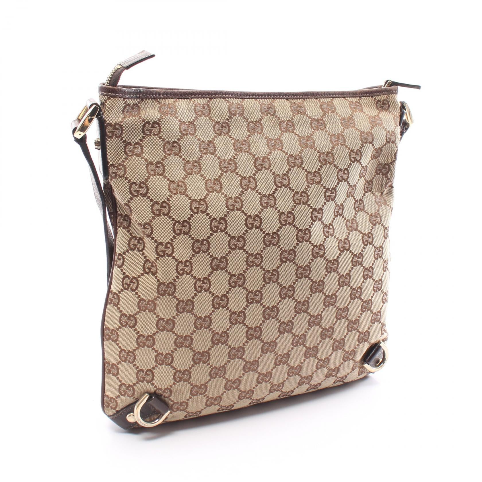 Gucci Abbey GG Canvas Leather Shoulder Bag