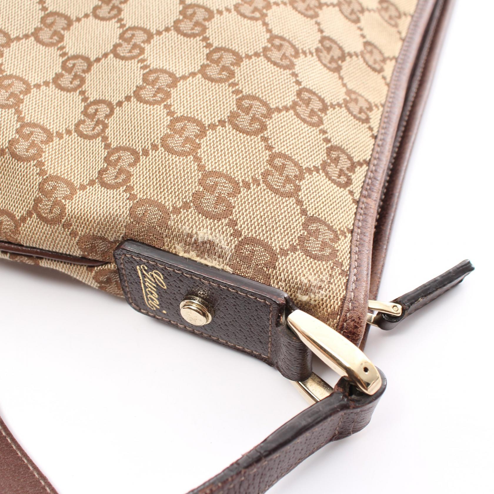 Gucci Abbey GG Canvas Leather Shoulder Bag