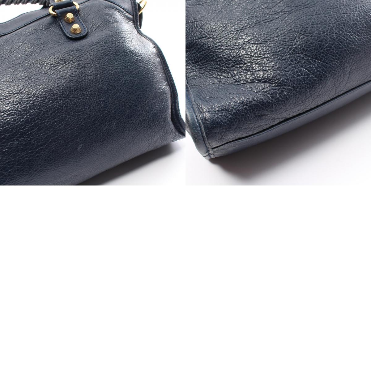 Balenciaga Giant City Leather Handbag Navy