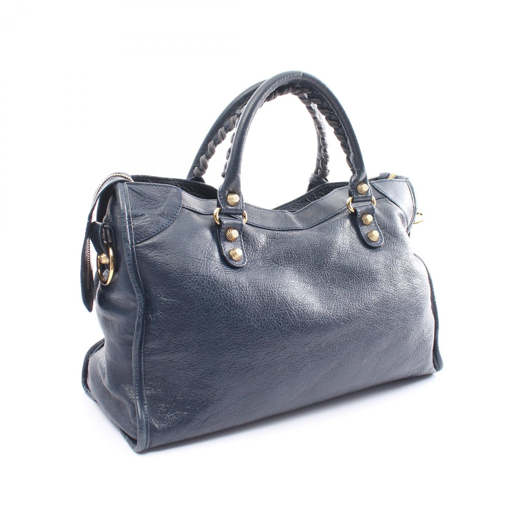 Balenciaga Giant City Leather Handbag Navy