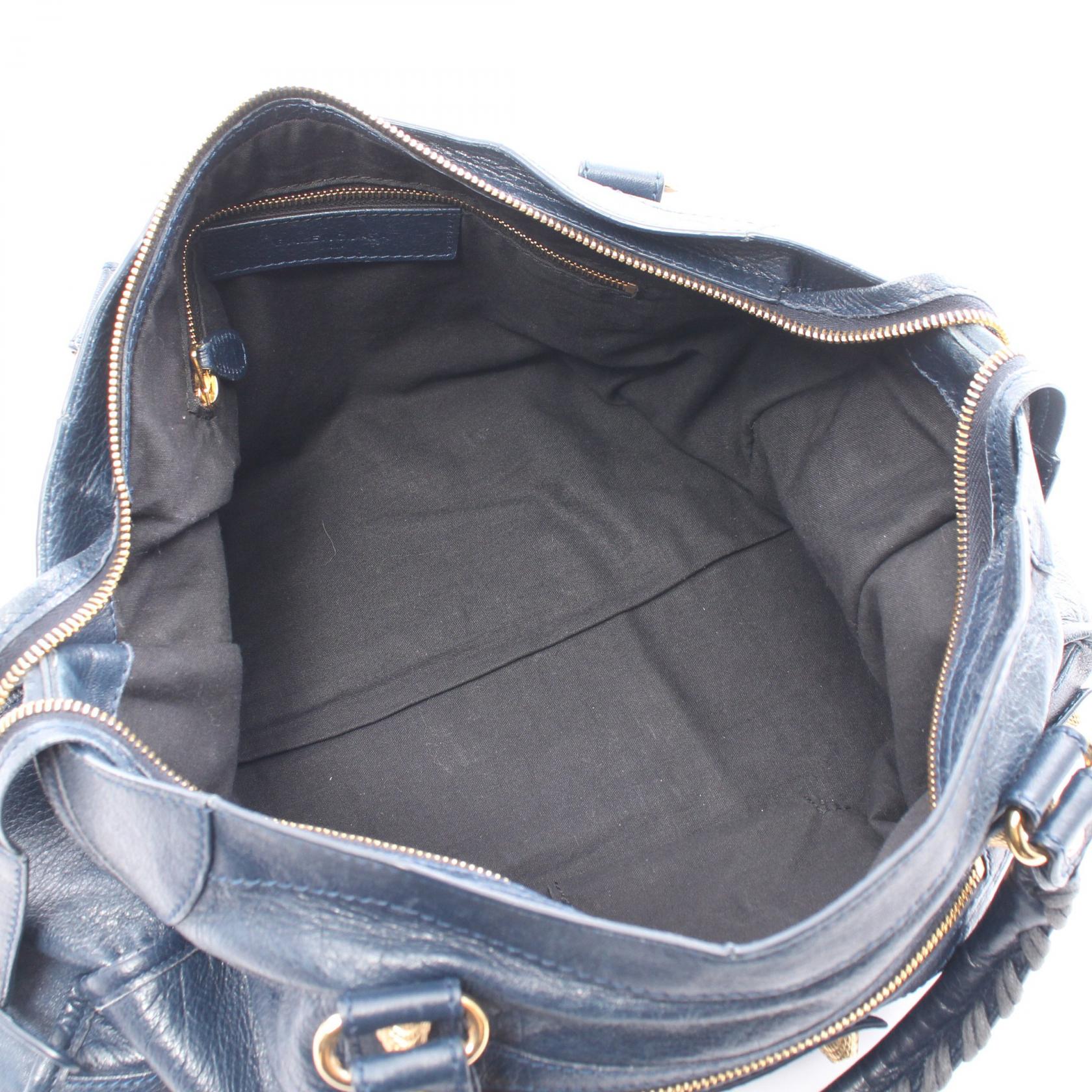 Balenciaga Giant City Leather Handbag Navy