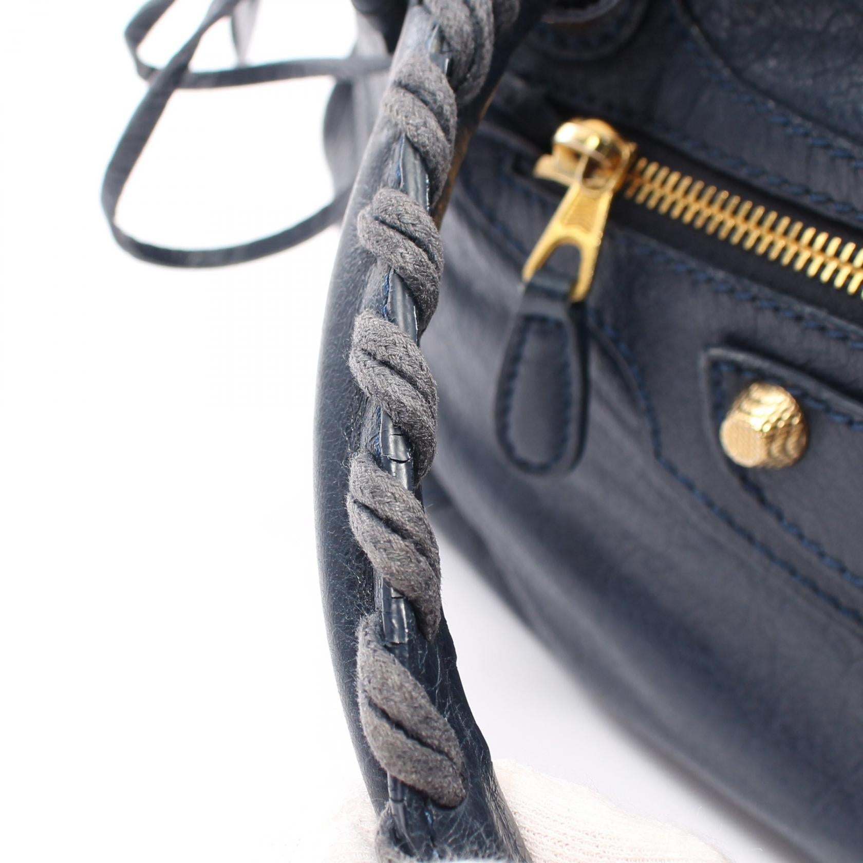 Balenciaga Giant City Leather Handbag Navy