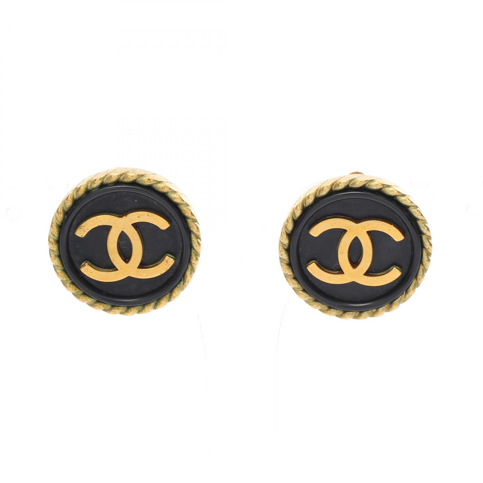 Chanel CC Clip On Earrings  Metal Earrings 94A in Great Condition