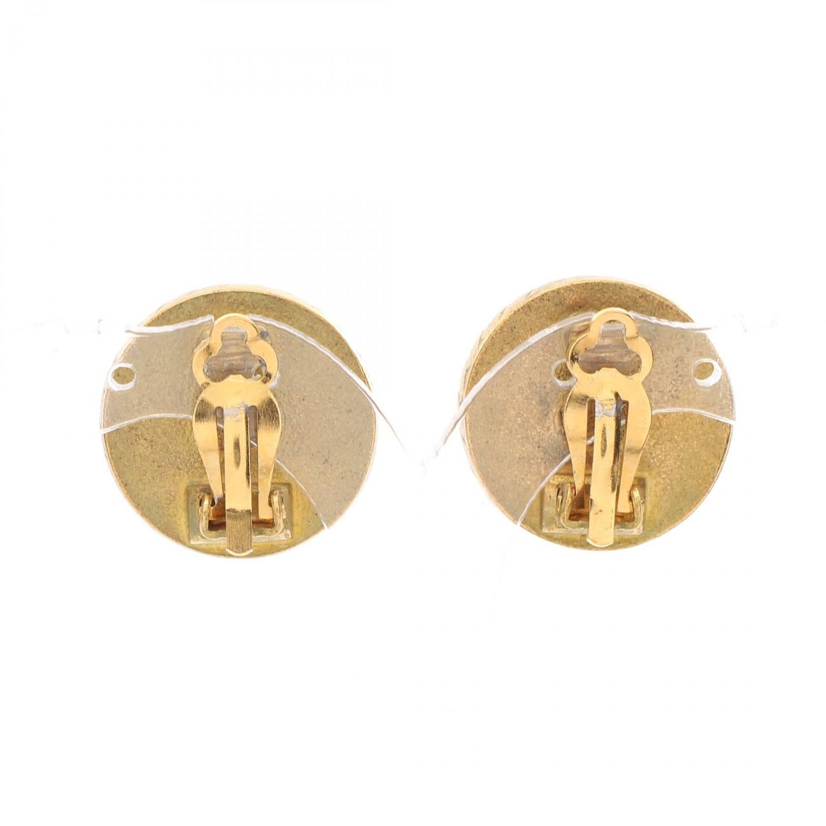 Chanel Coco Mark Earrings Gold Plated 94A