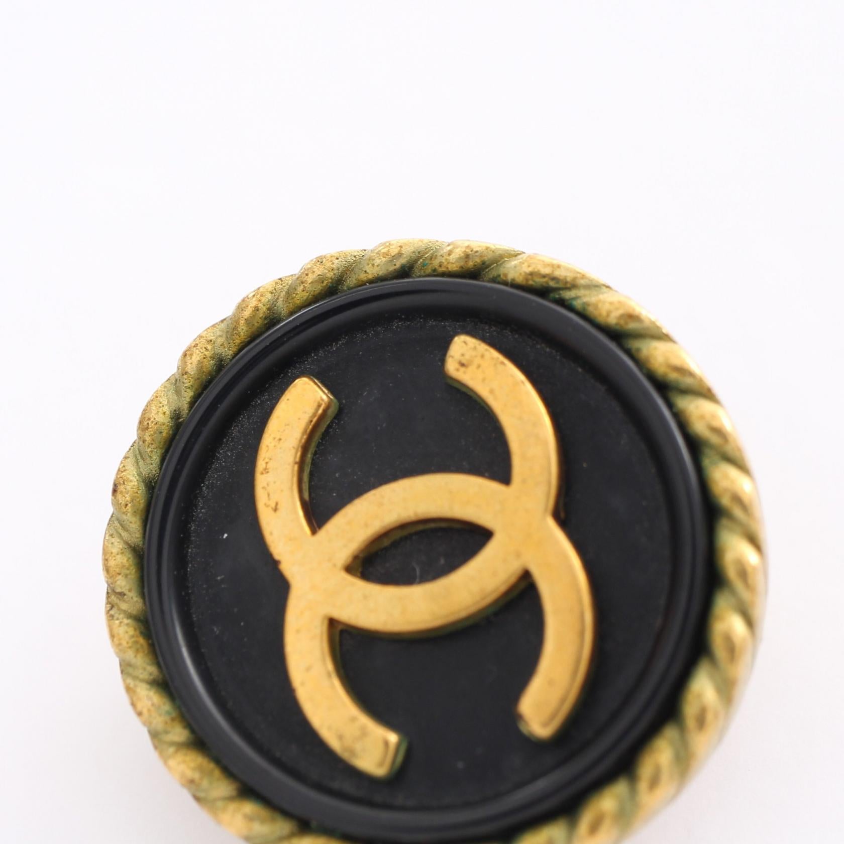 Chanel Coco Mark Earrings Gold Plated 94A