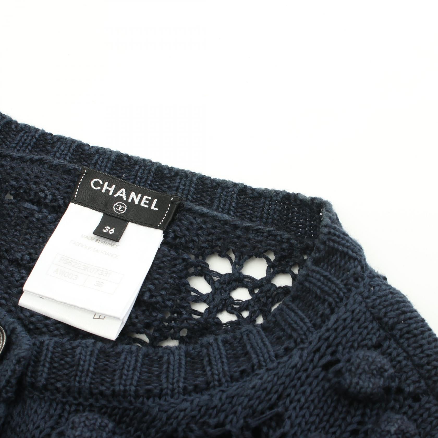 Chanel Cotton Cardigan Coco Mark Button