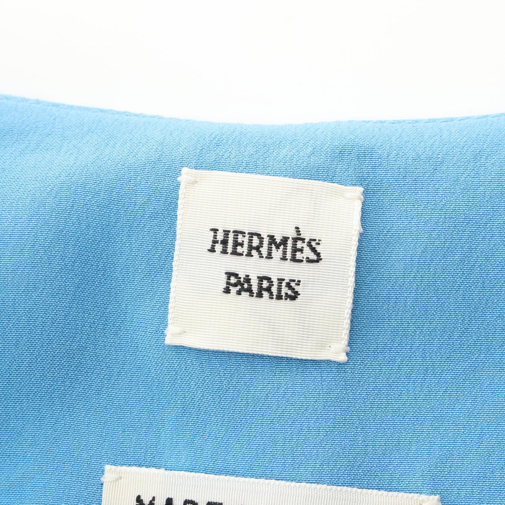 Hermes Silk Blouse Blue/White