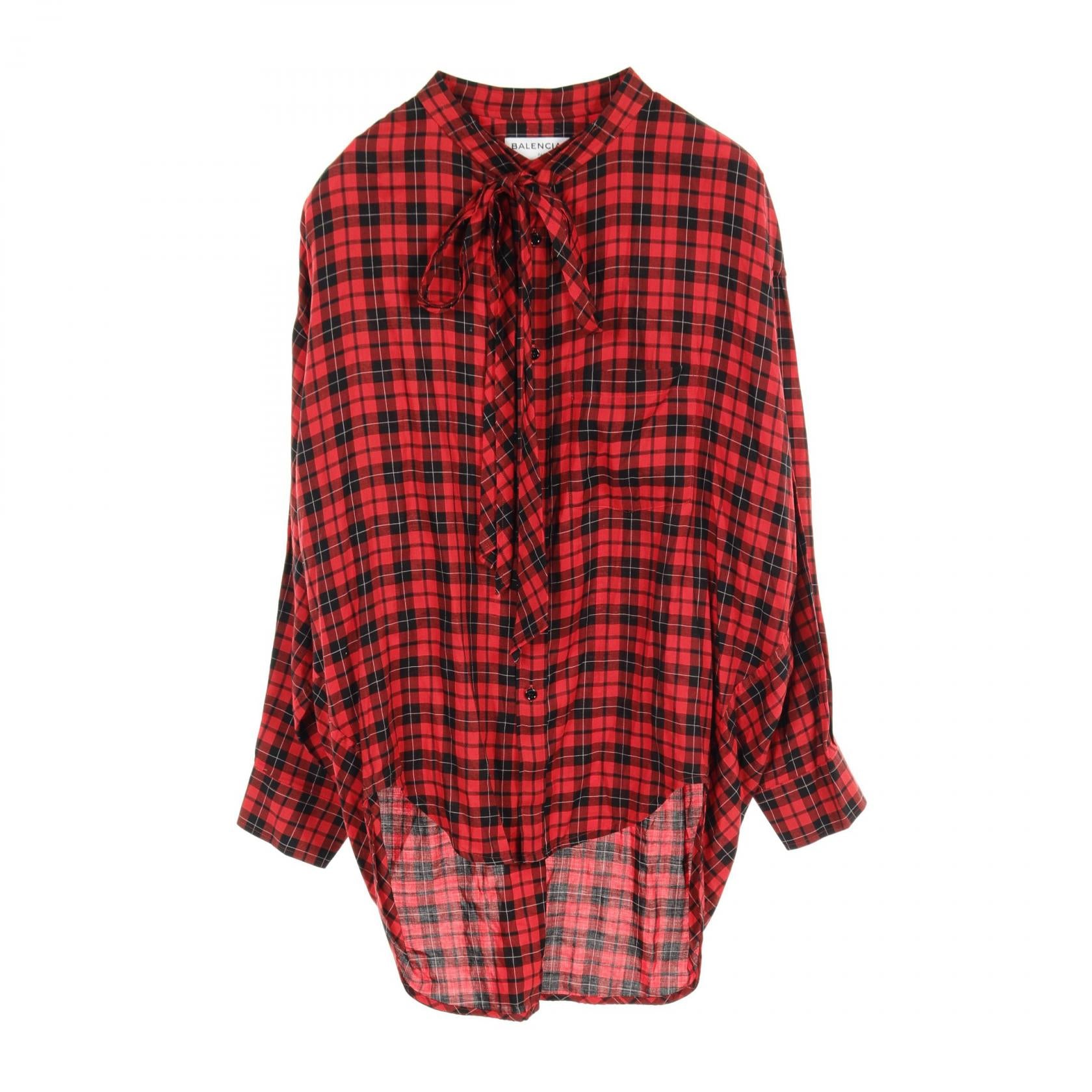 Balenciaga Cotton Rayon Top Red/Black