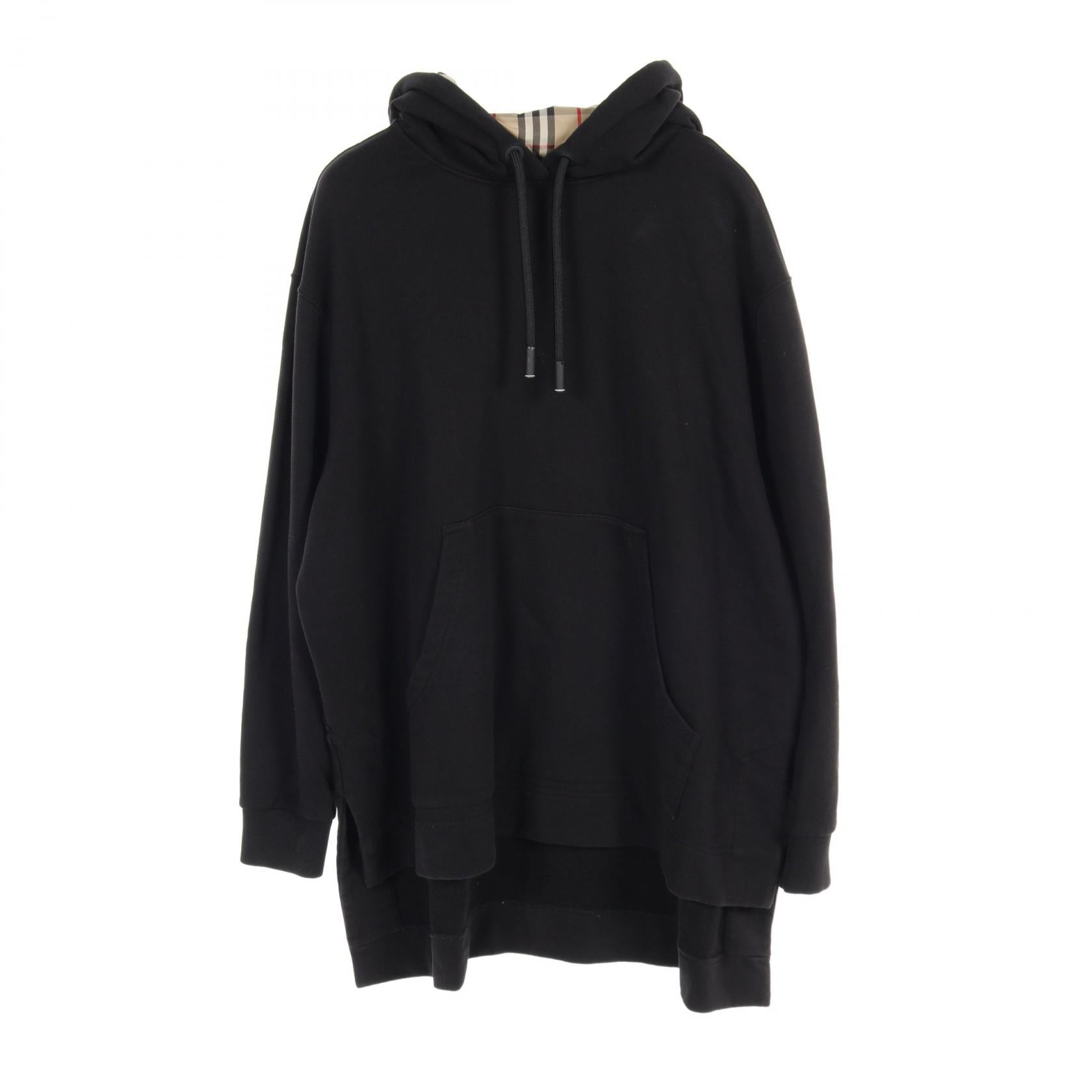 Burberry Nova Check Cotton Hoodie Black