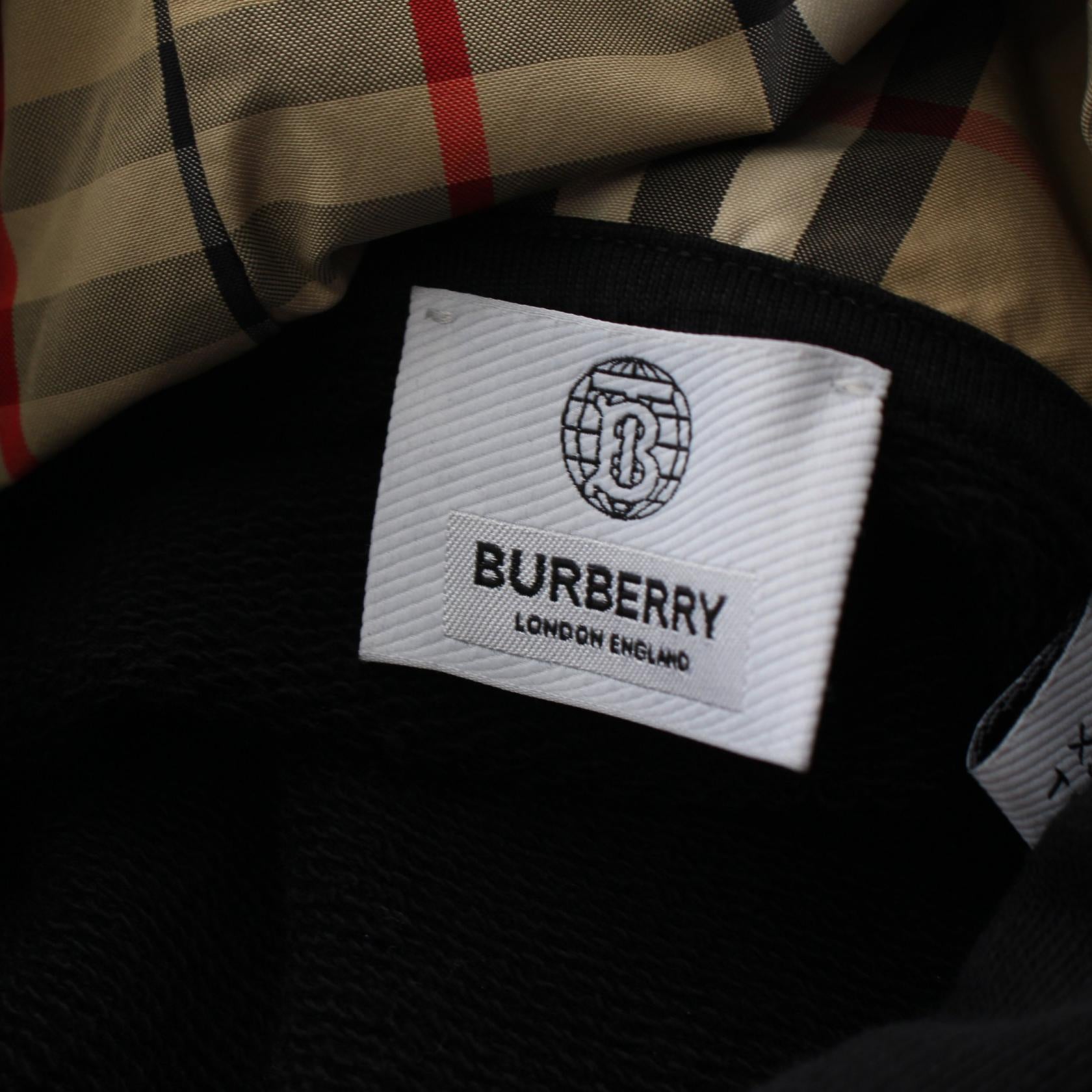 Burberry Nova Check Cotton Hoodie Black