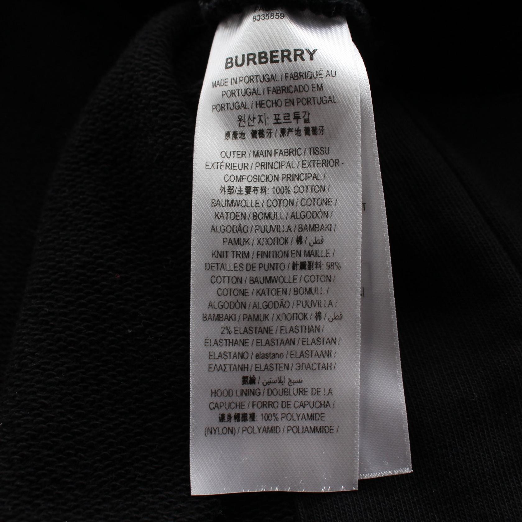 Burberry Nova Check Cotton Hoodie Black