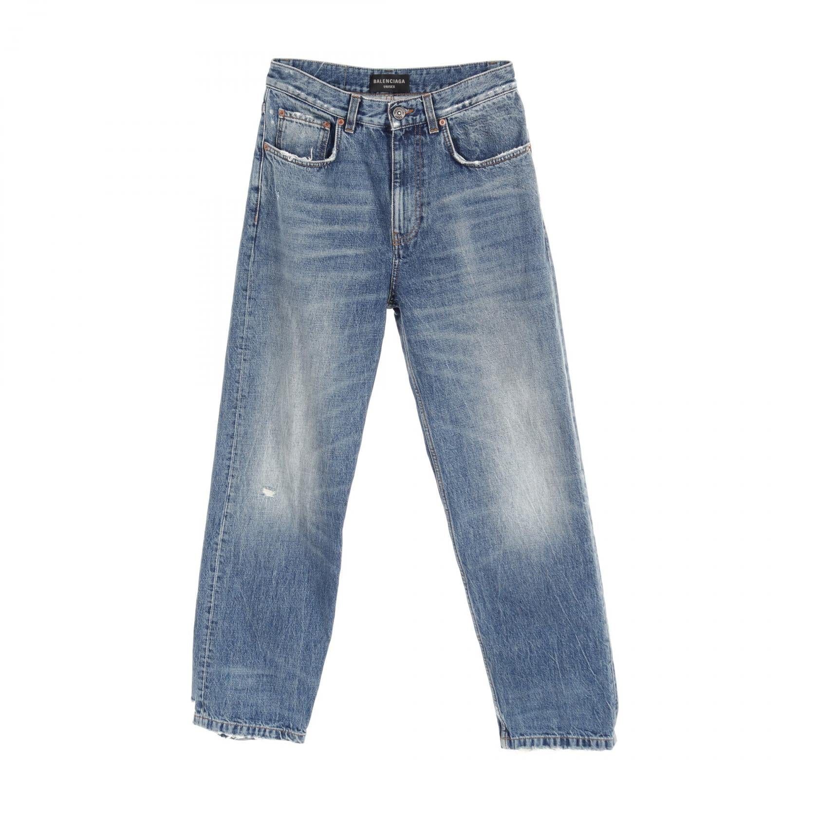 Balenciaga Denim Pants Cotton Blue