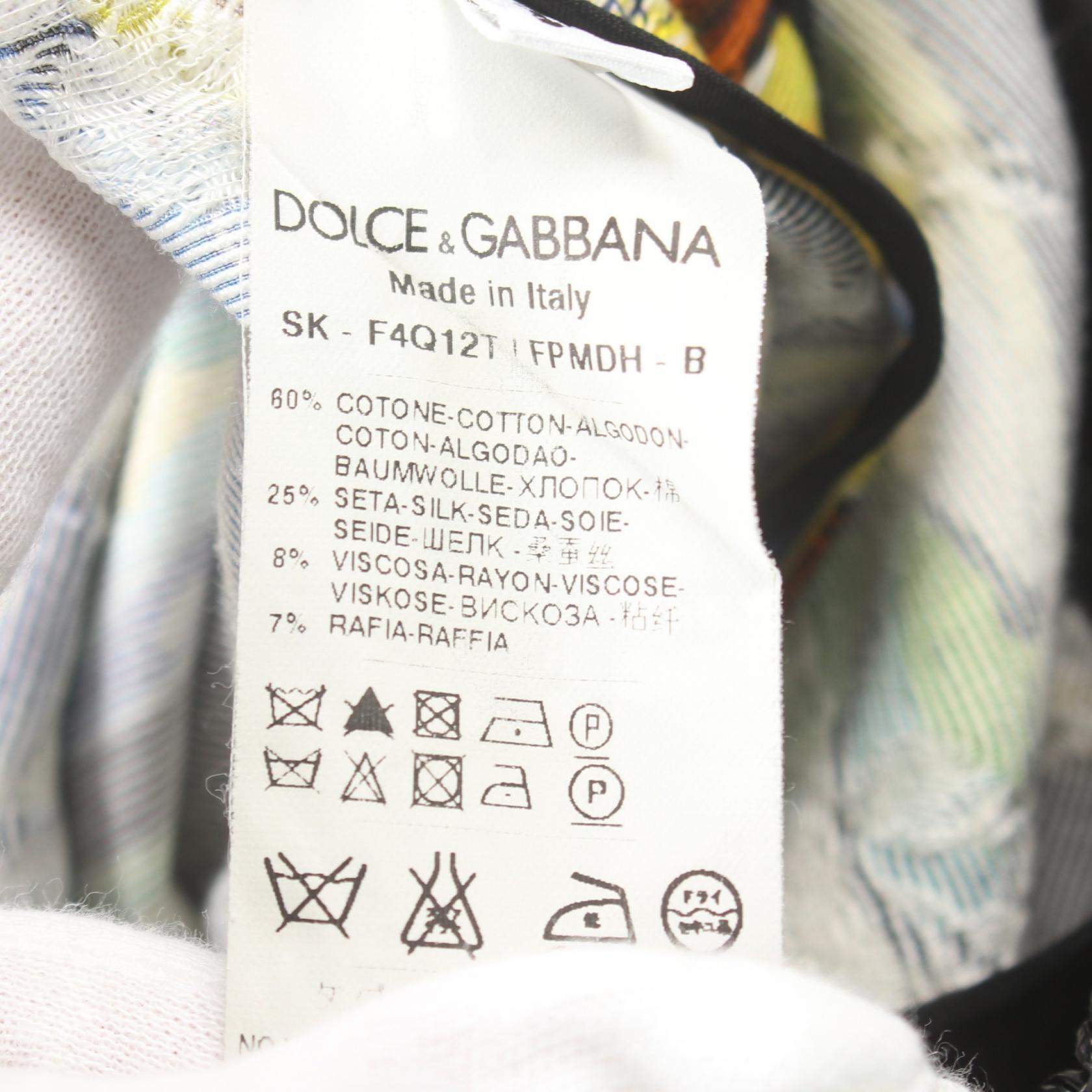 Dolce & Gabbana Silk Skirt Black Multi