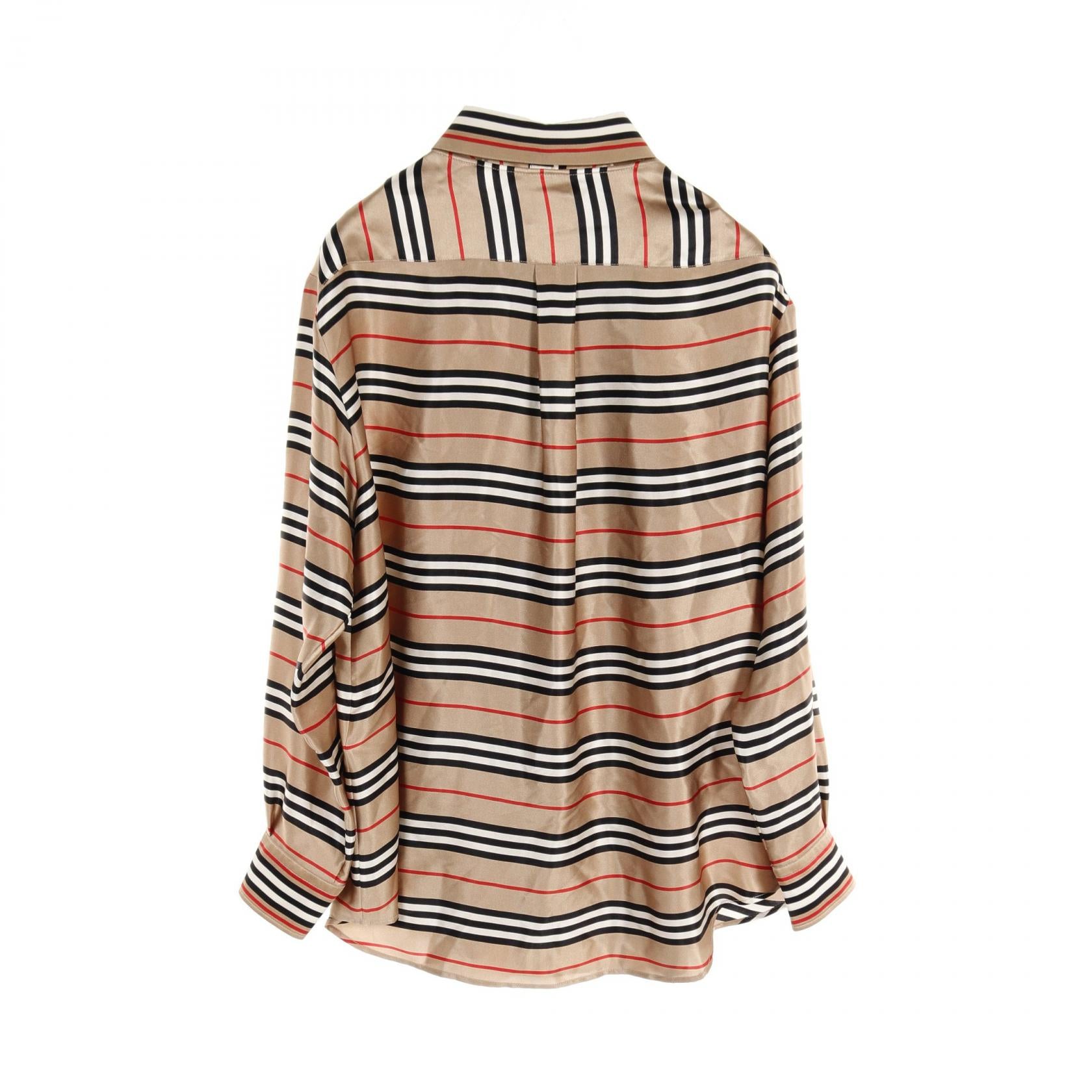 Burberry Silk Blouse Beige Multicolor