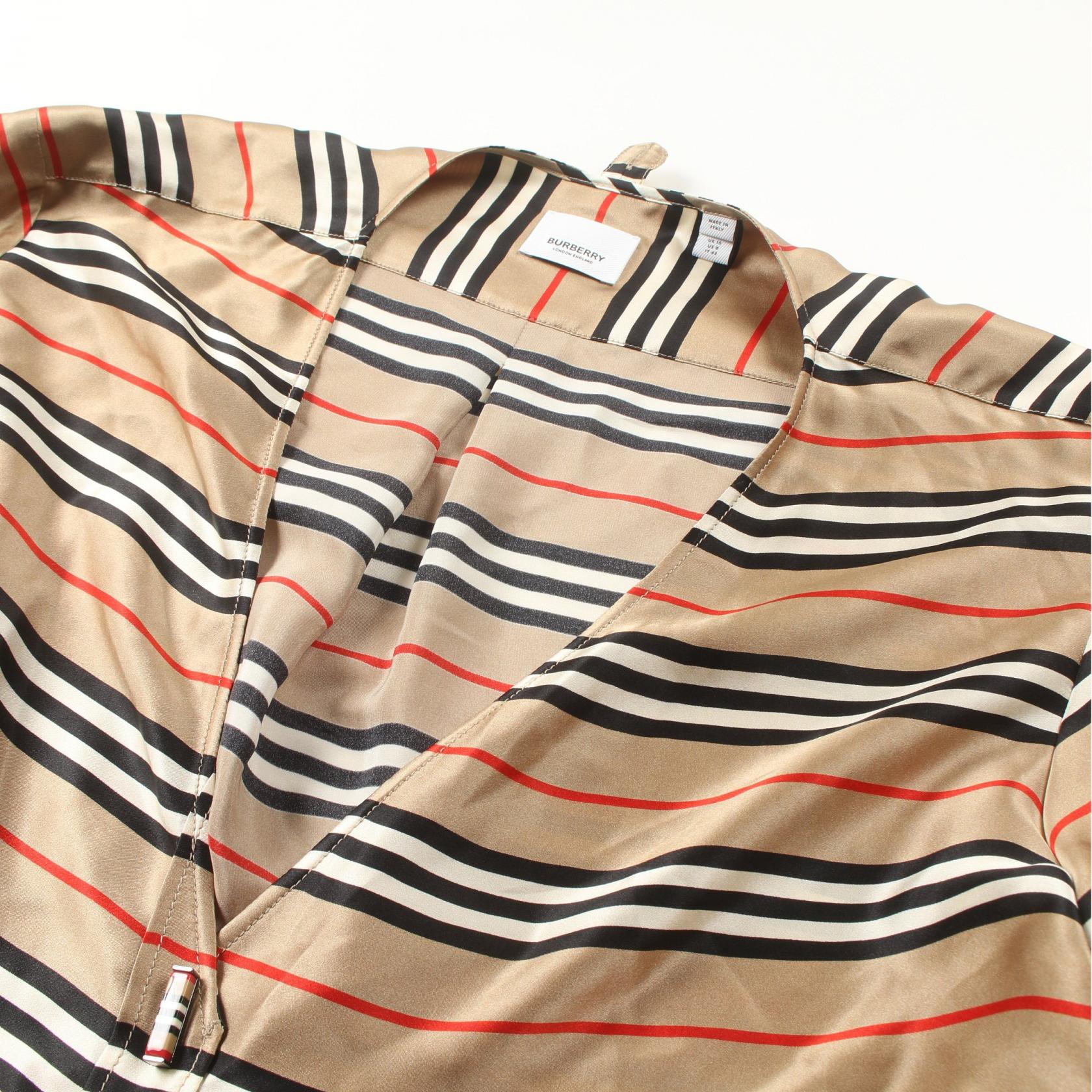 Burberry Silk Blouse Beige Multicolor