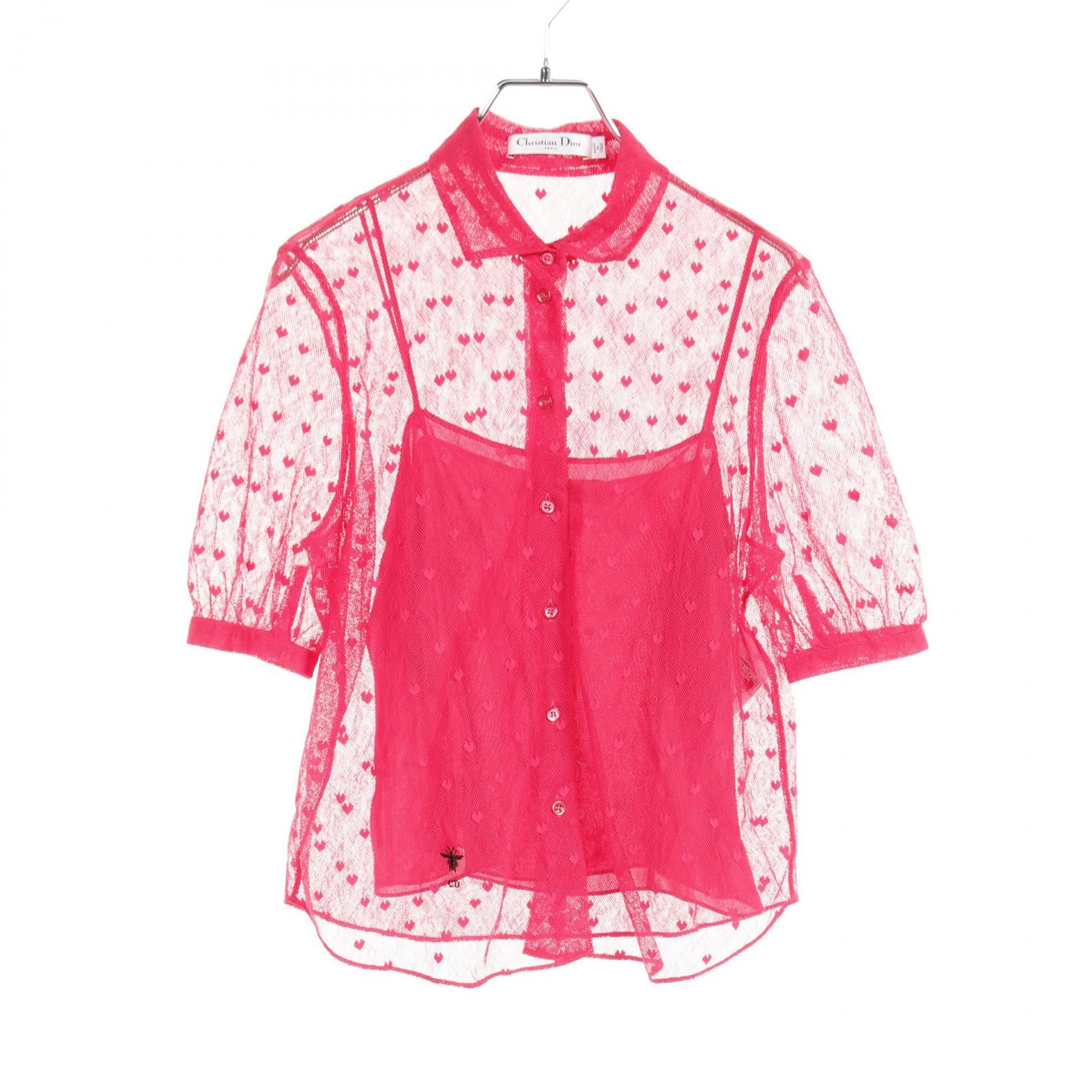 Dior Cotton Mesh Blouse Pink