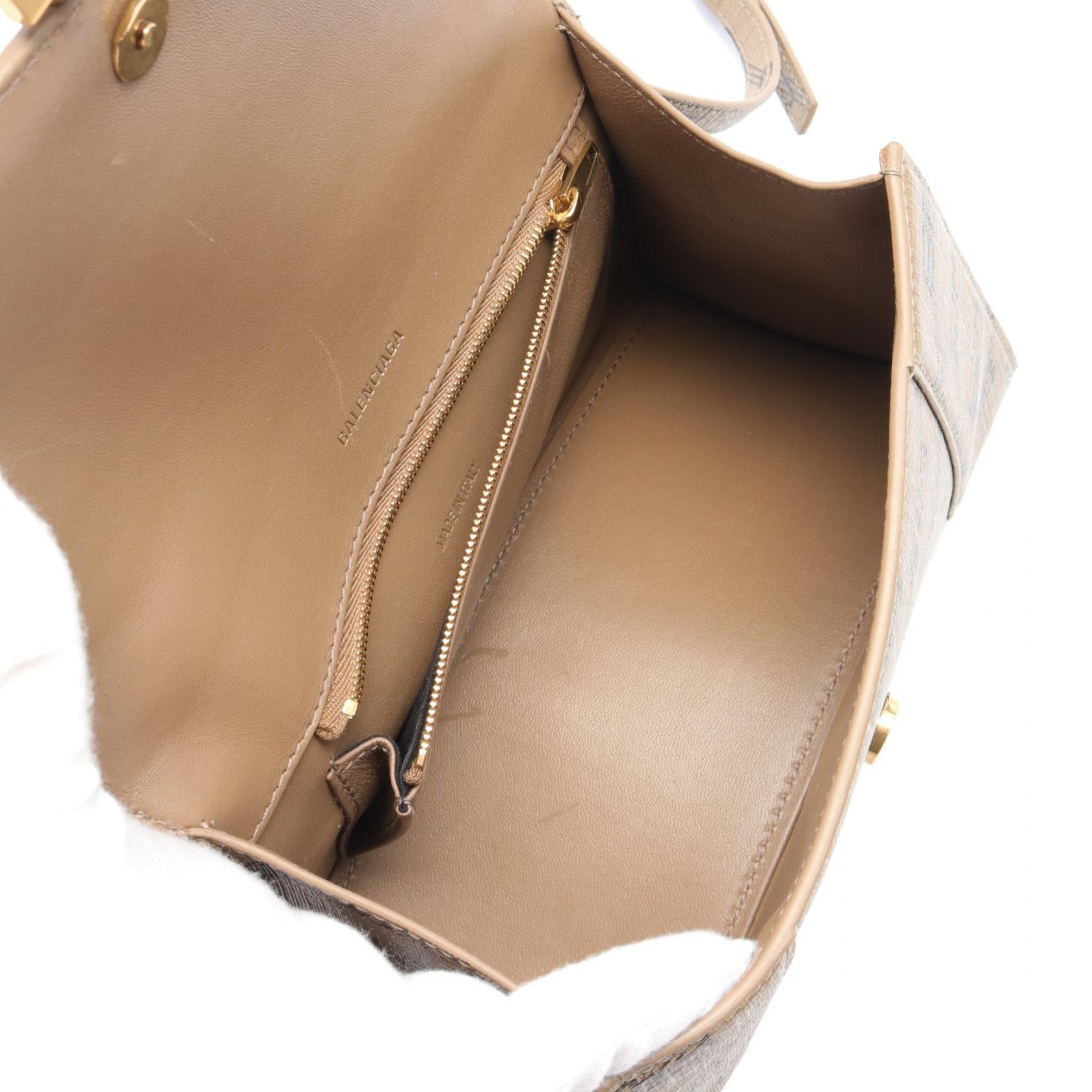 Balenciaga Hourglass Leather Handbag Beige