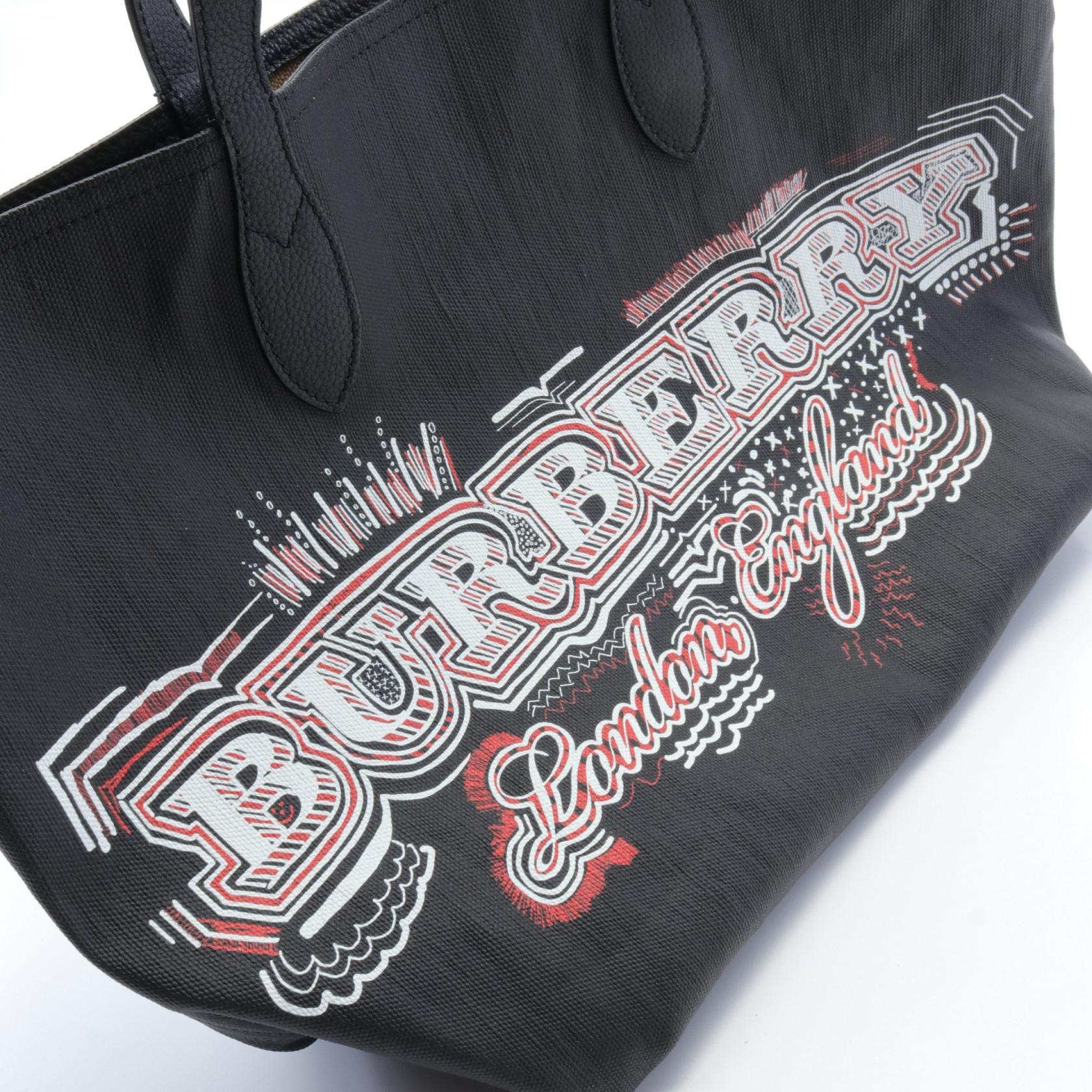 Burberry Large Doodle Canvas Leather Tote Bag