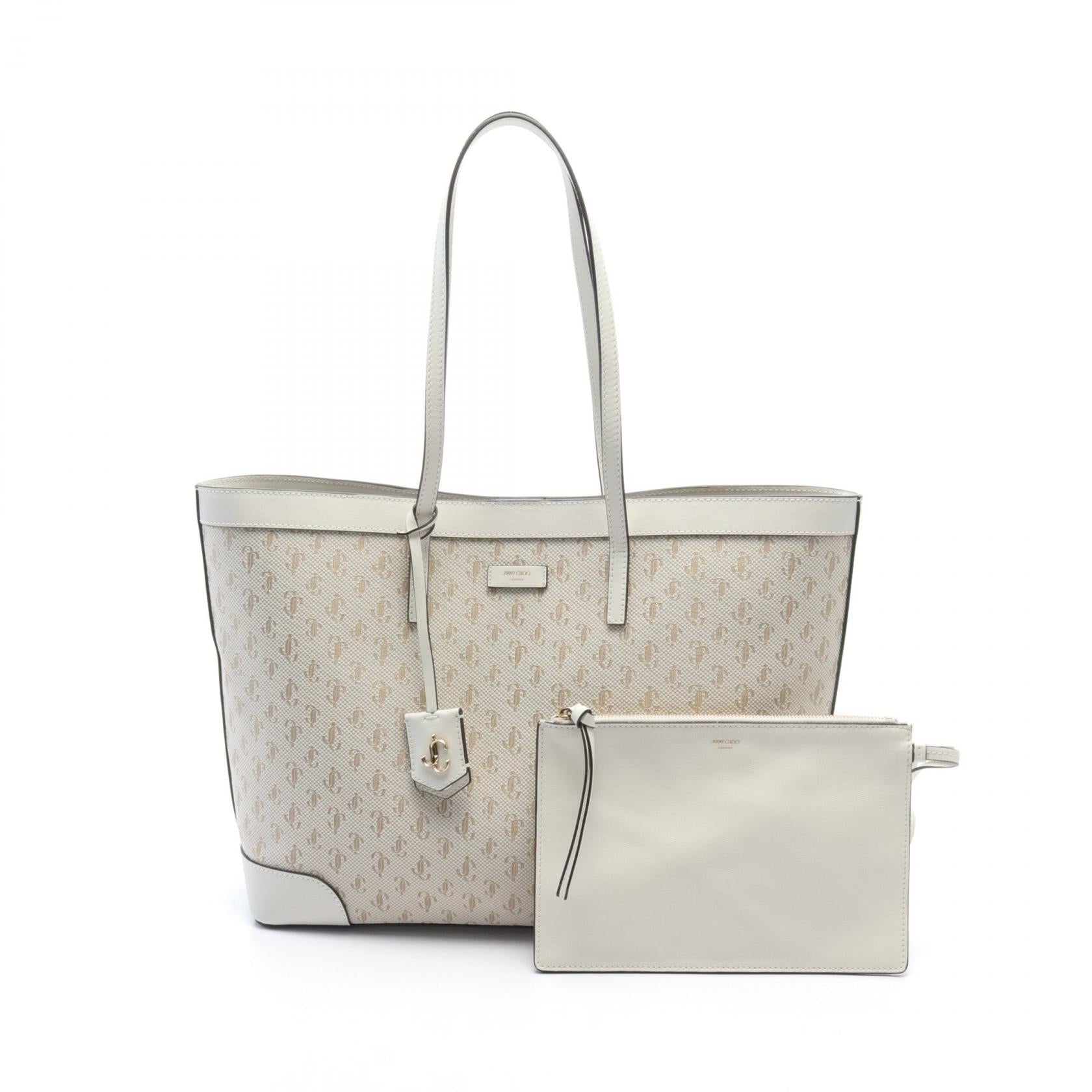 Jimmy Choo Canvas Leather JC Logo Tote Bag