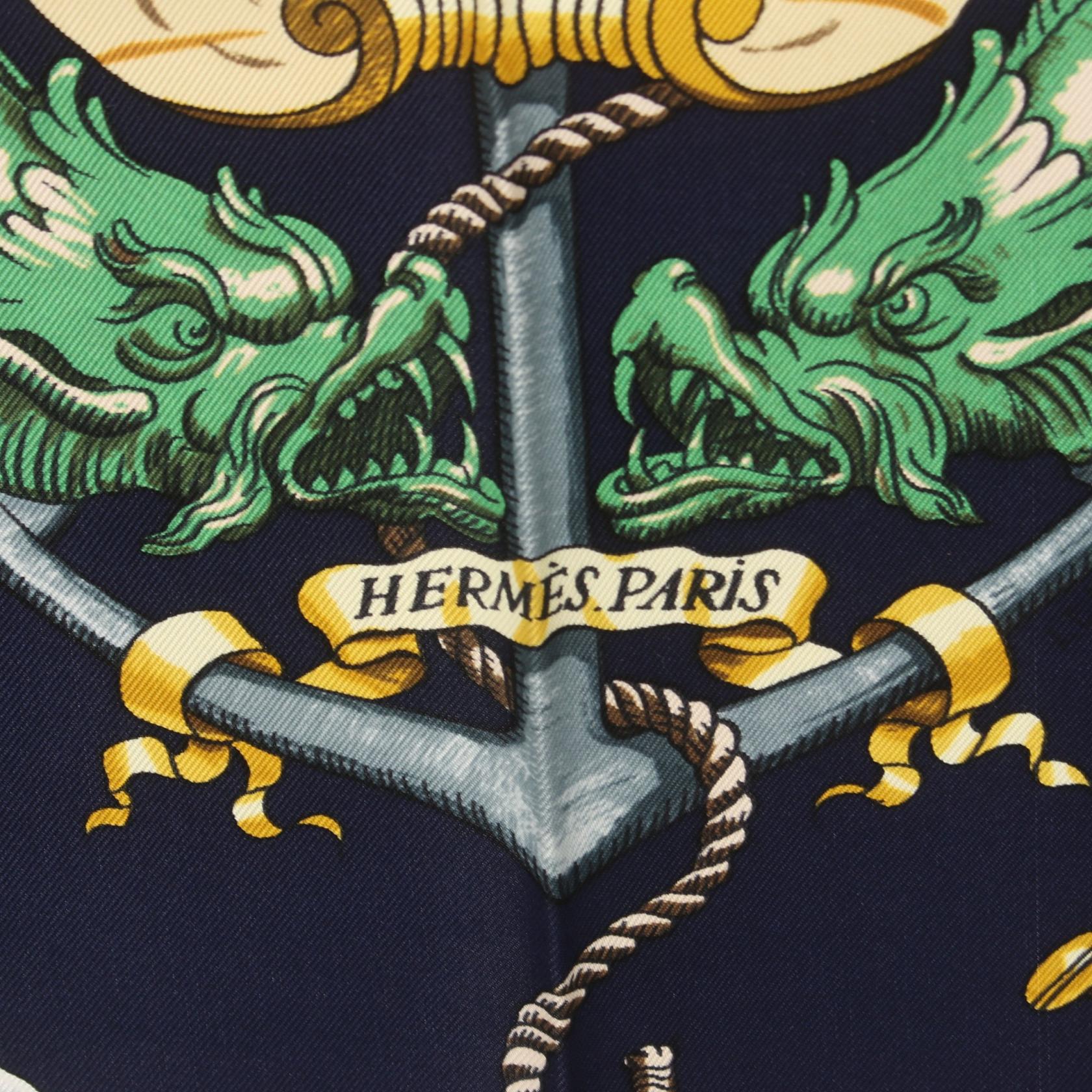 Hermes Carre 90 Pavois Silk Scarf Canvas Scarf in Great Condition