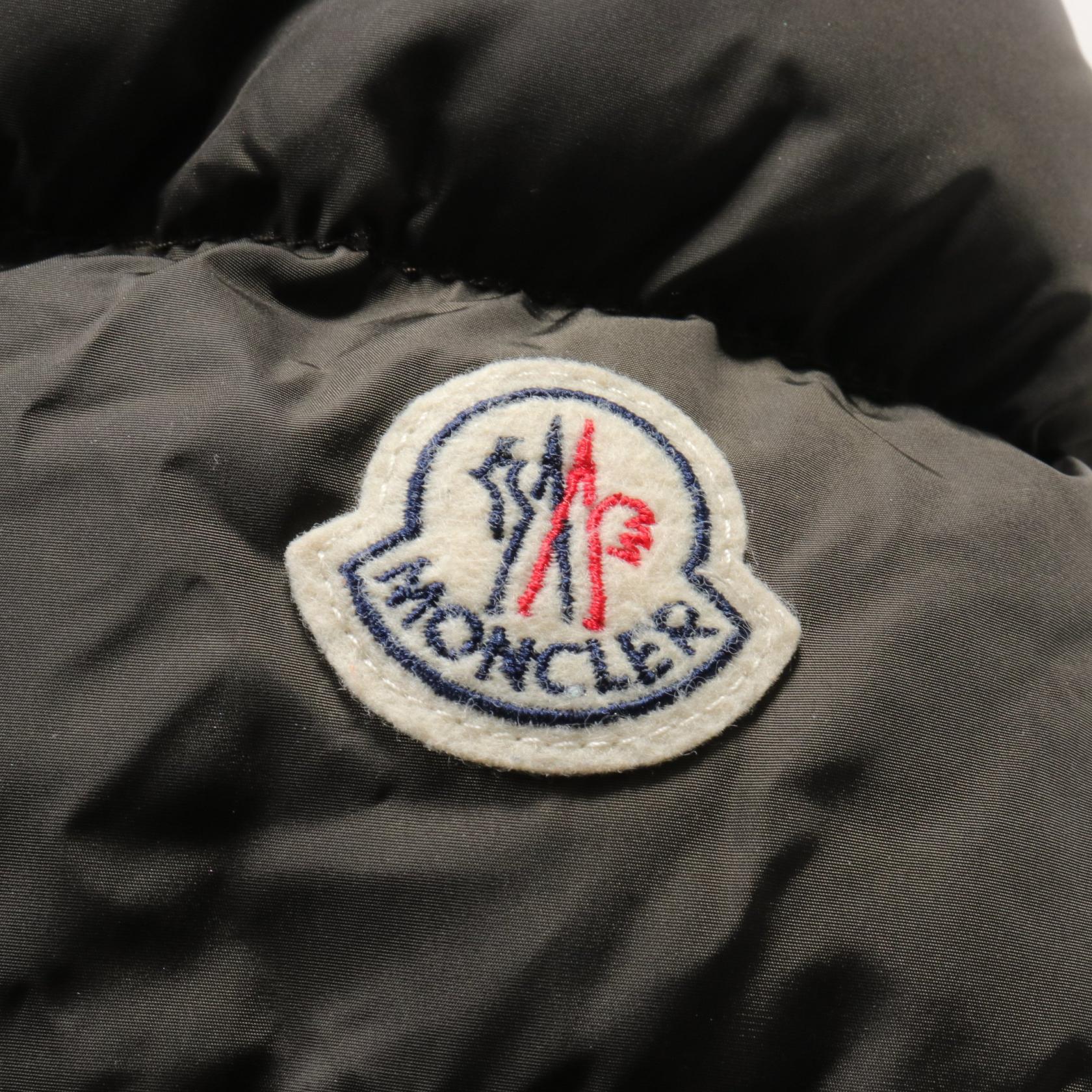 Moncler TALEVE Down Jacket Leather Nylon Black