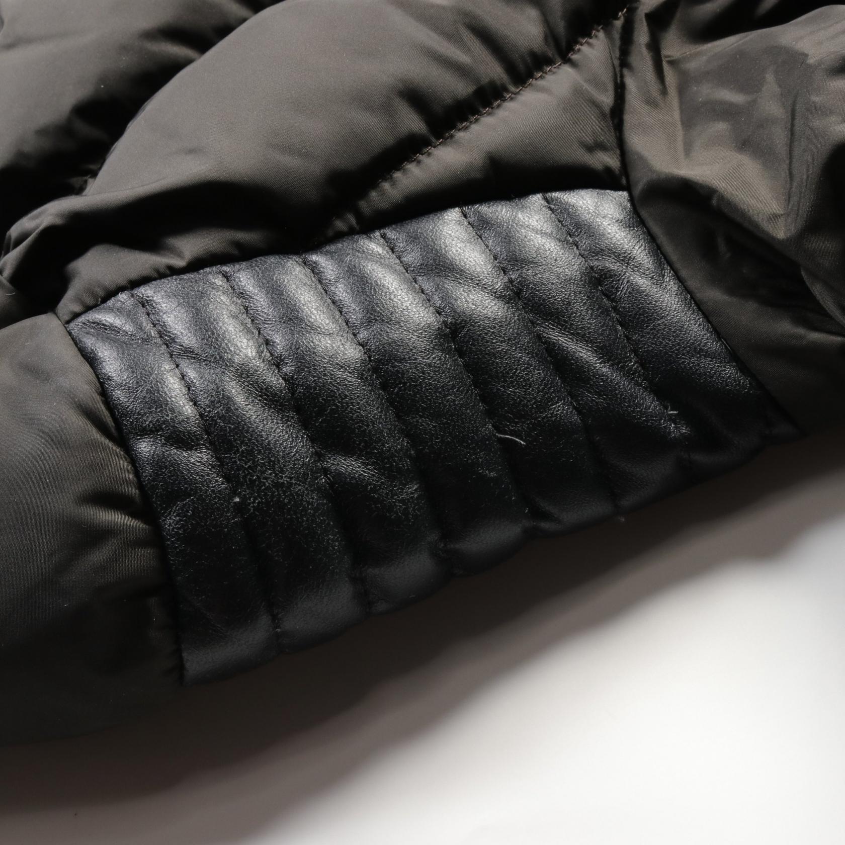 Moncler TALEVE Down Jacket Leather Nylon Black