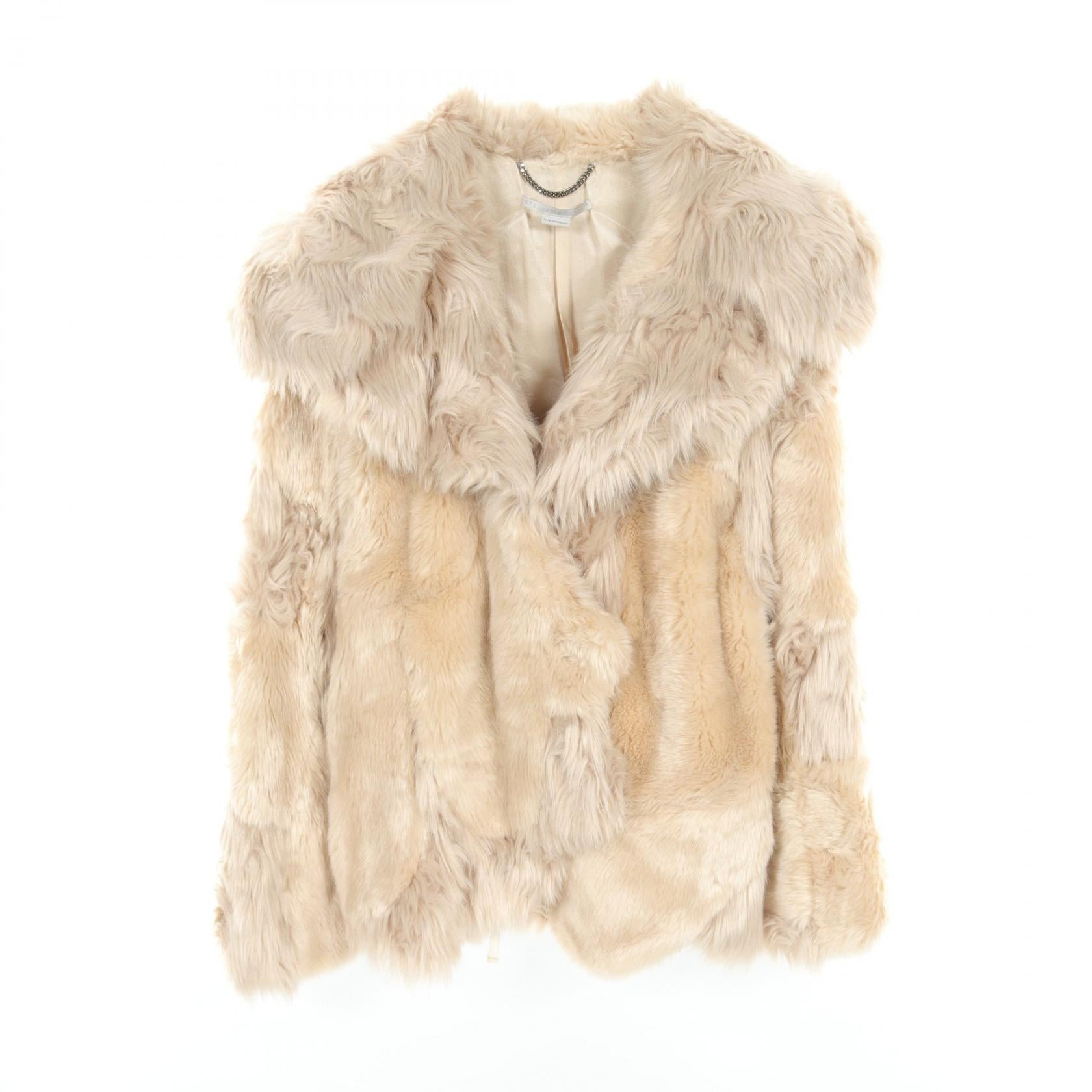 Stella McCartney Faux Fur Coat Beige