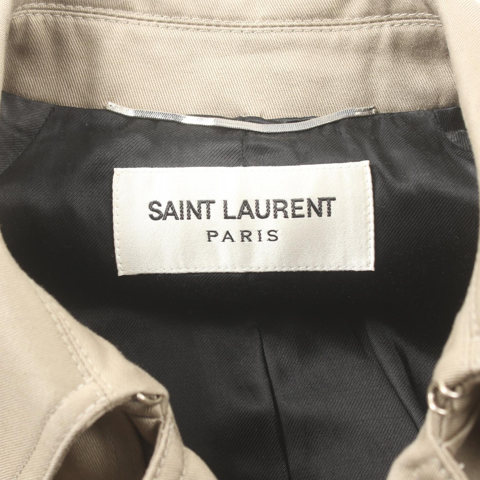 Saint Laurent Cotton Trench Coat Beige