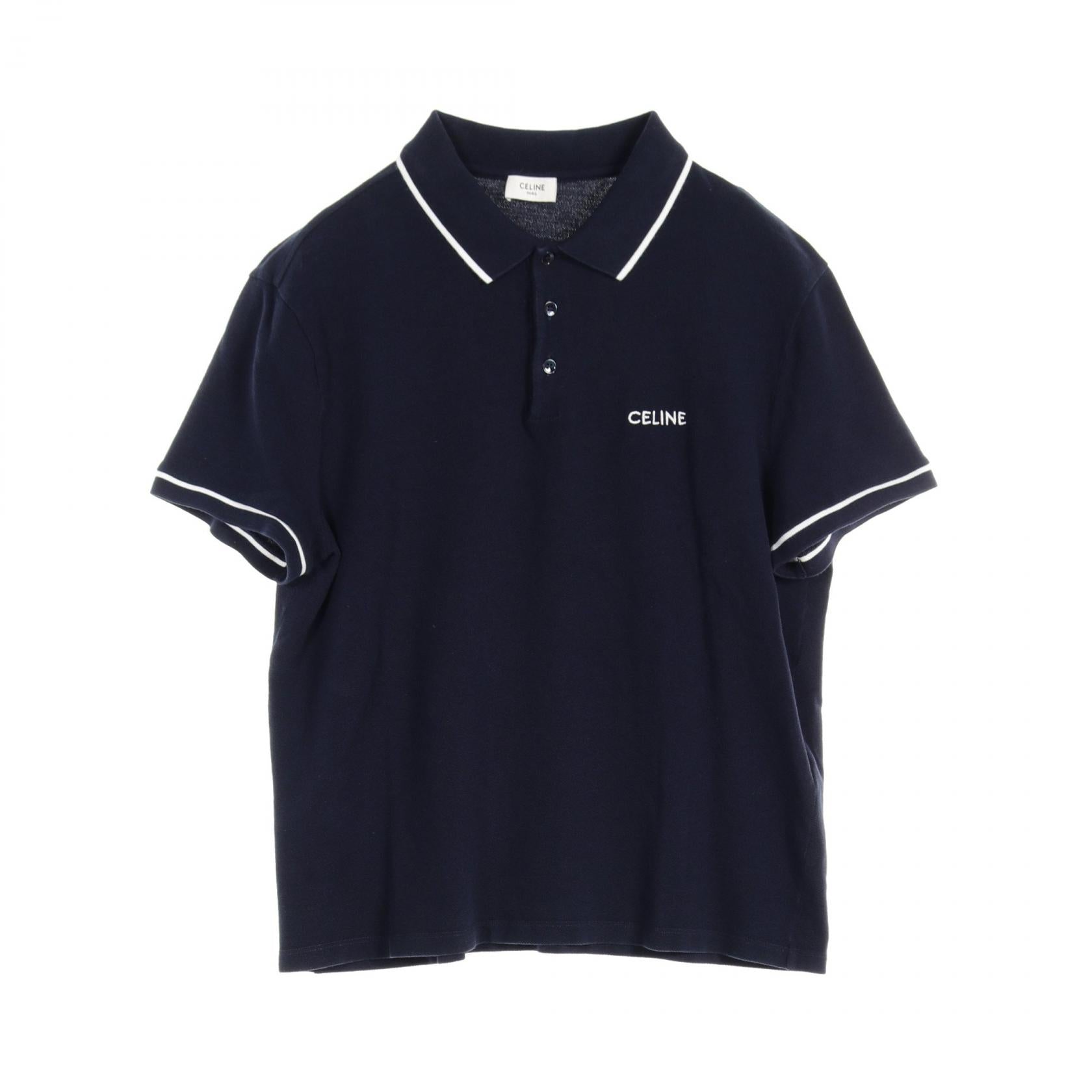 Celine Cotton Polo Shirt Navy