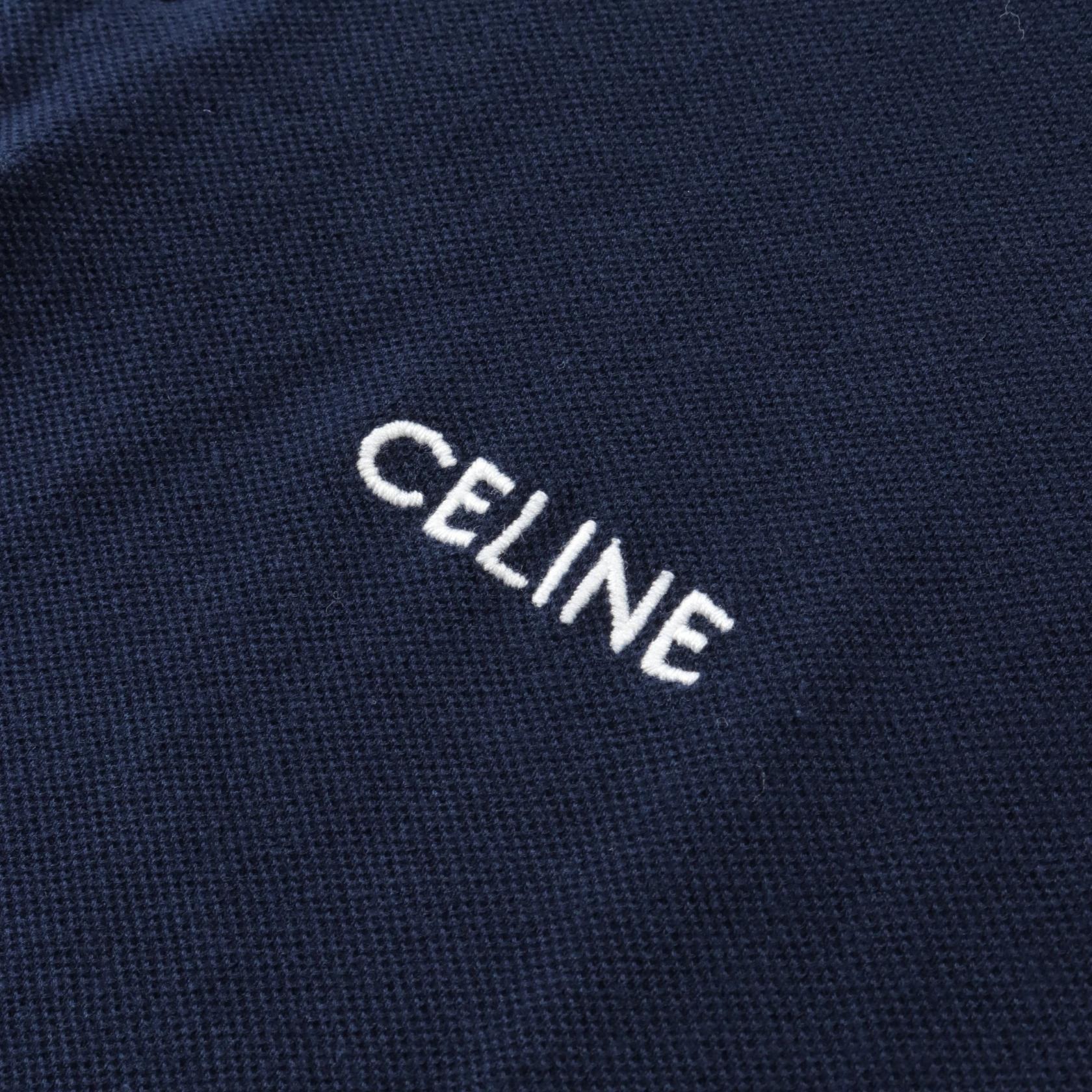 Celine Cotton Polo Shirt Navy