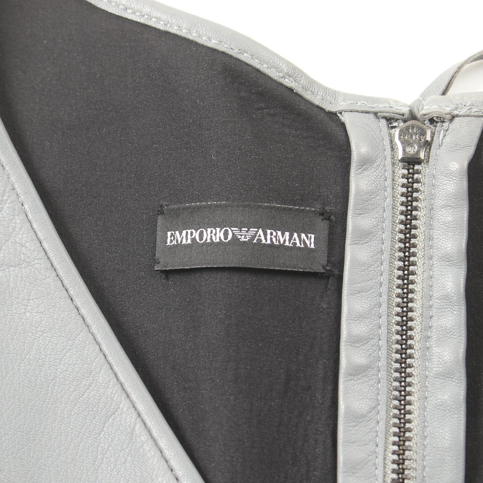 Emporio Armani Leather Dress Gray