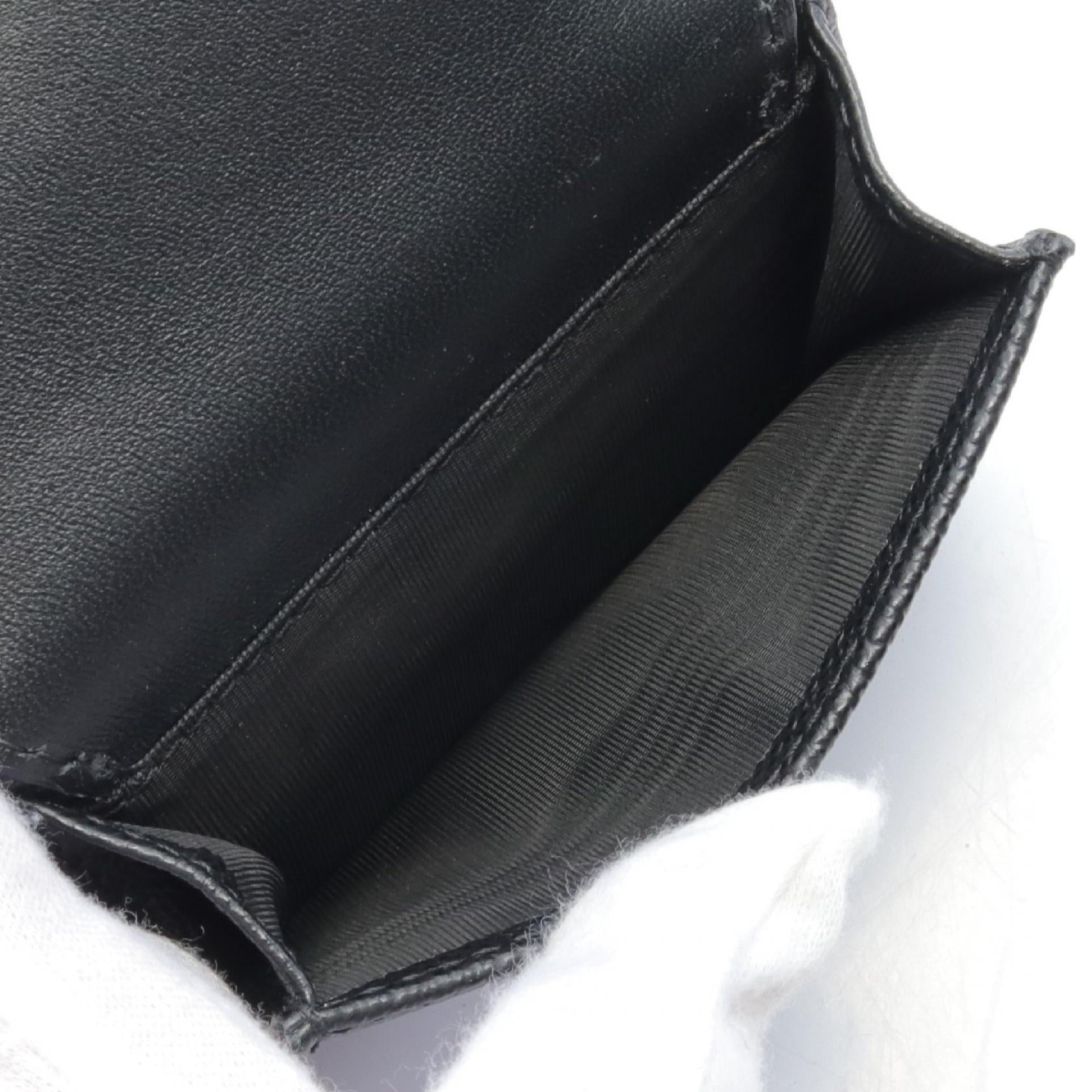 Dior Leather CD Logo Tri-fold Wallet Black