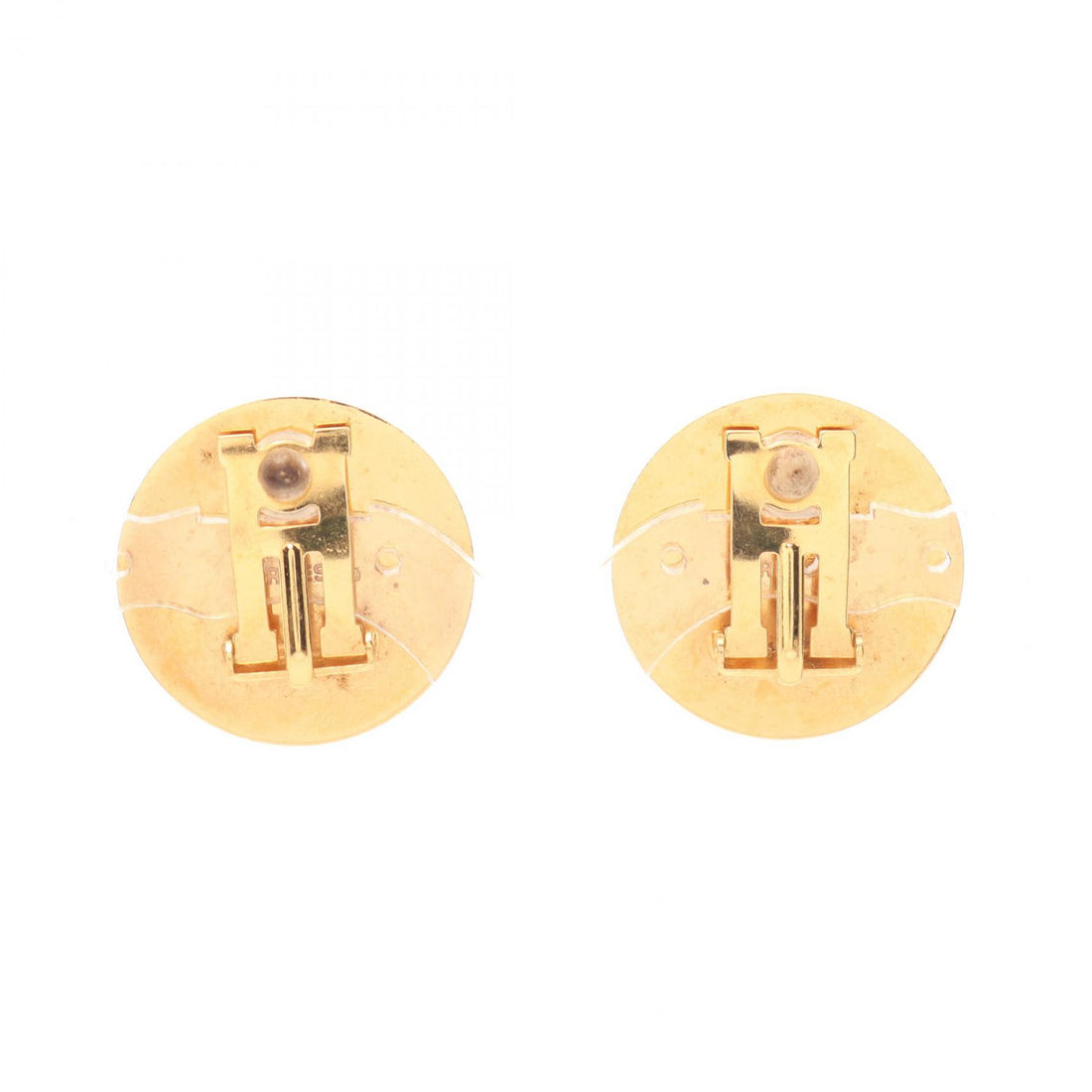 Hermes Enamel Earrings Gold Plated