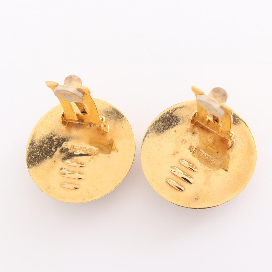 Hermes Enamel Earrings Gold Plated