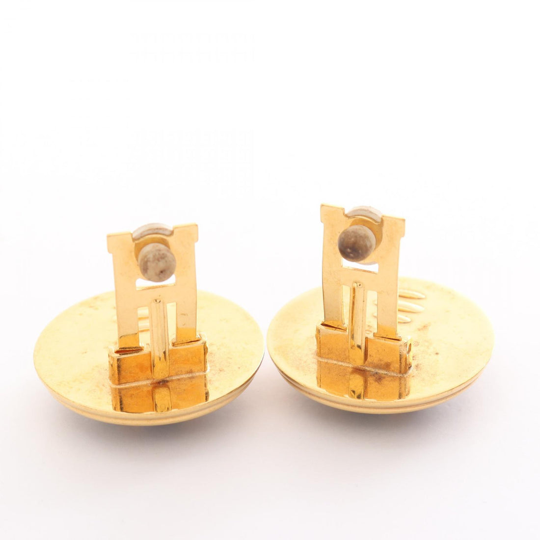 Hermes Enamel Earrings Gold Plated