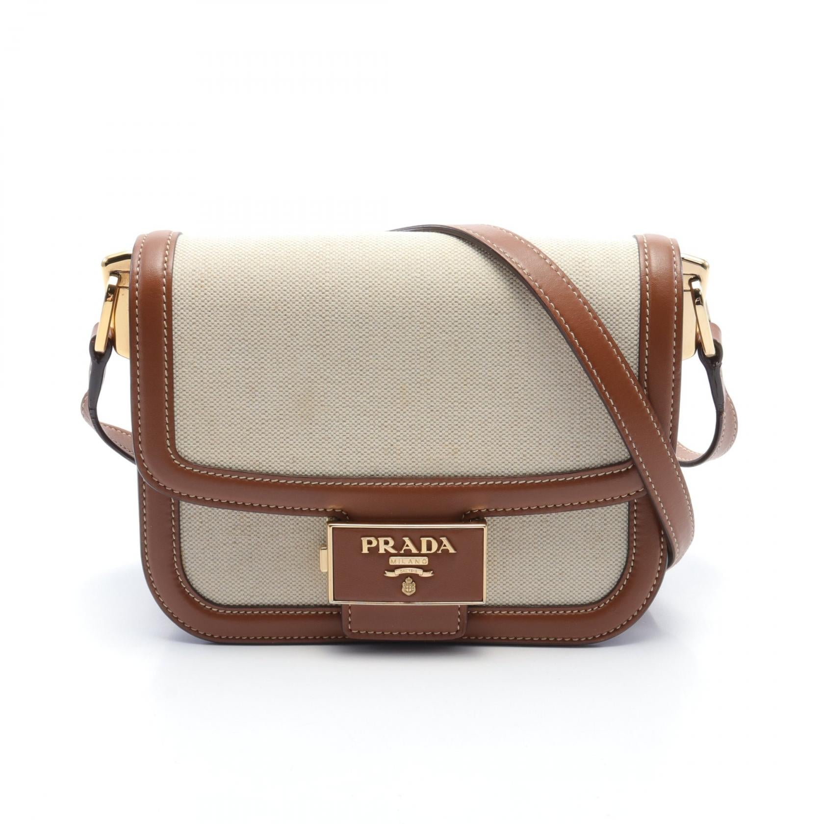 Prada Canvas Leather Shoulder Bag 1BD257