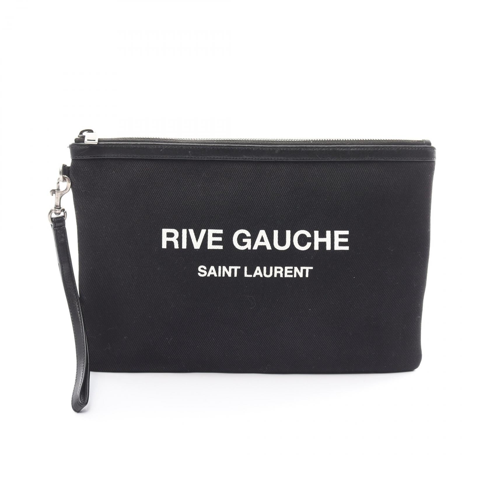 Yves Saint Laurent RIVE GAUCHE Pouch Bag Canvas Clutch Bag 581369 in Good Condition