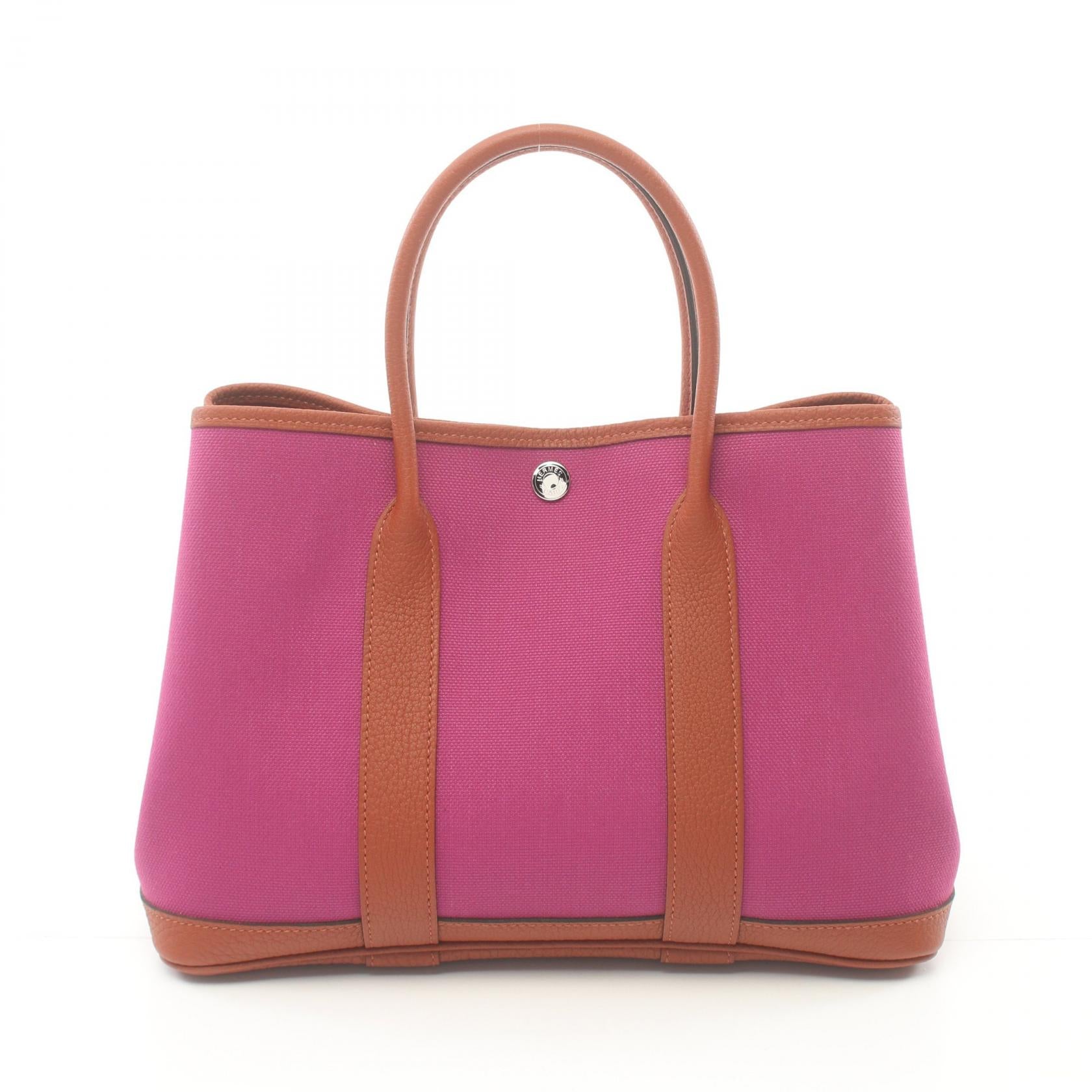 Hermes Garden Party TPM Tote Bag Pink/Brown