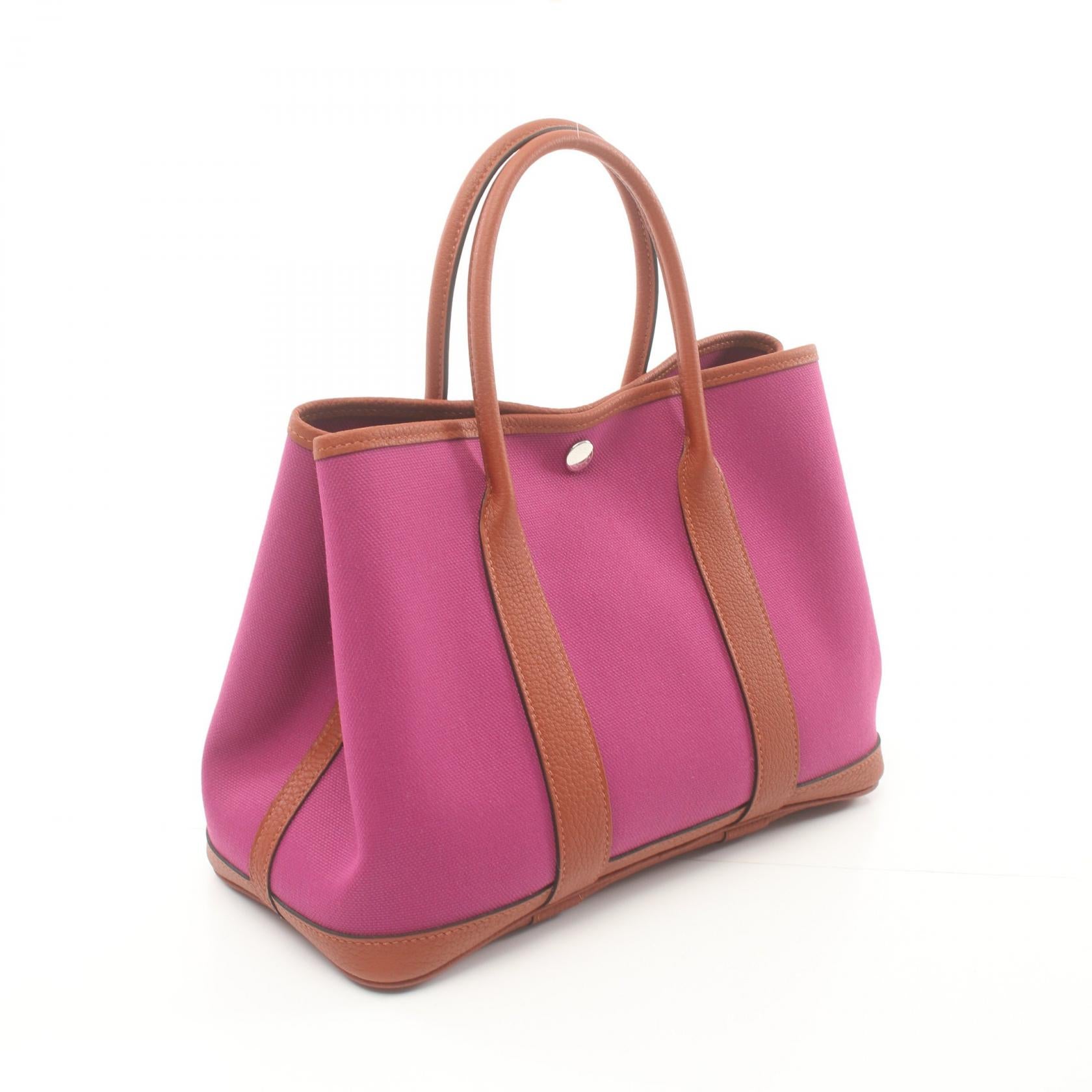 Hermes Garden Party TPM Tote Bag Pink/Brown