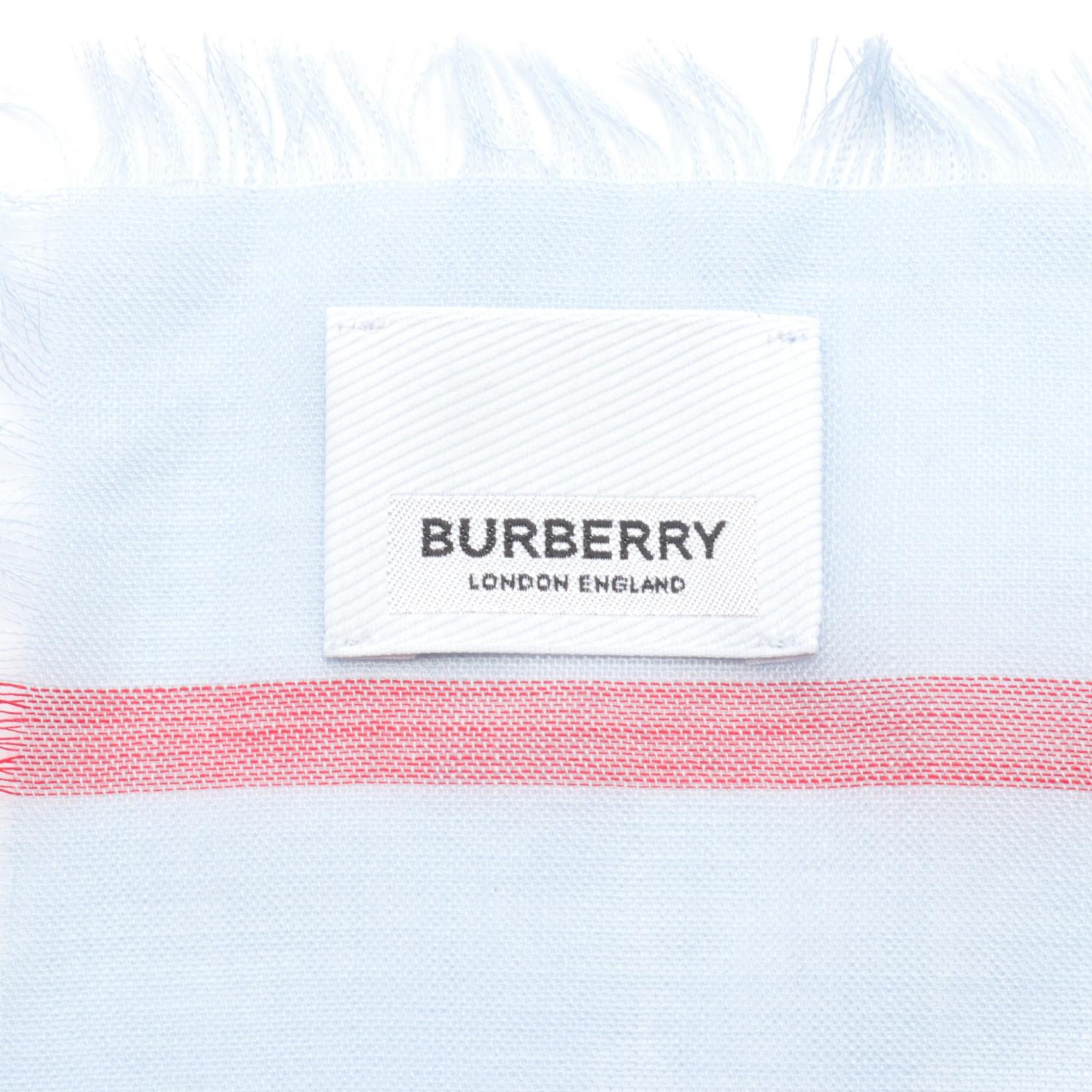 Burberry Wool Silk Scarf Blue