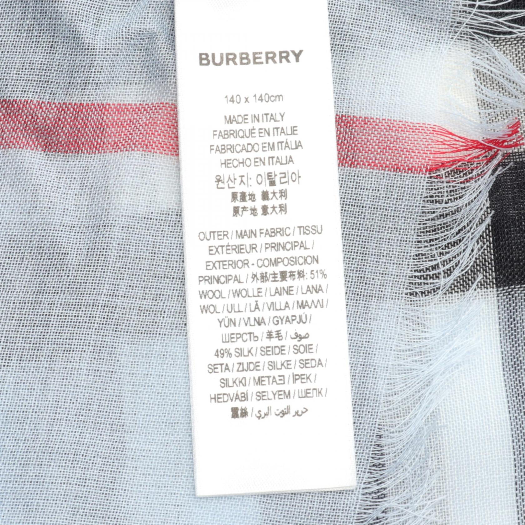 Burberry Wool Silk Scarf Blue